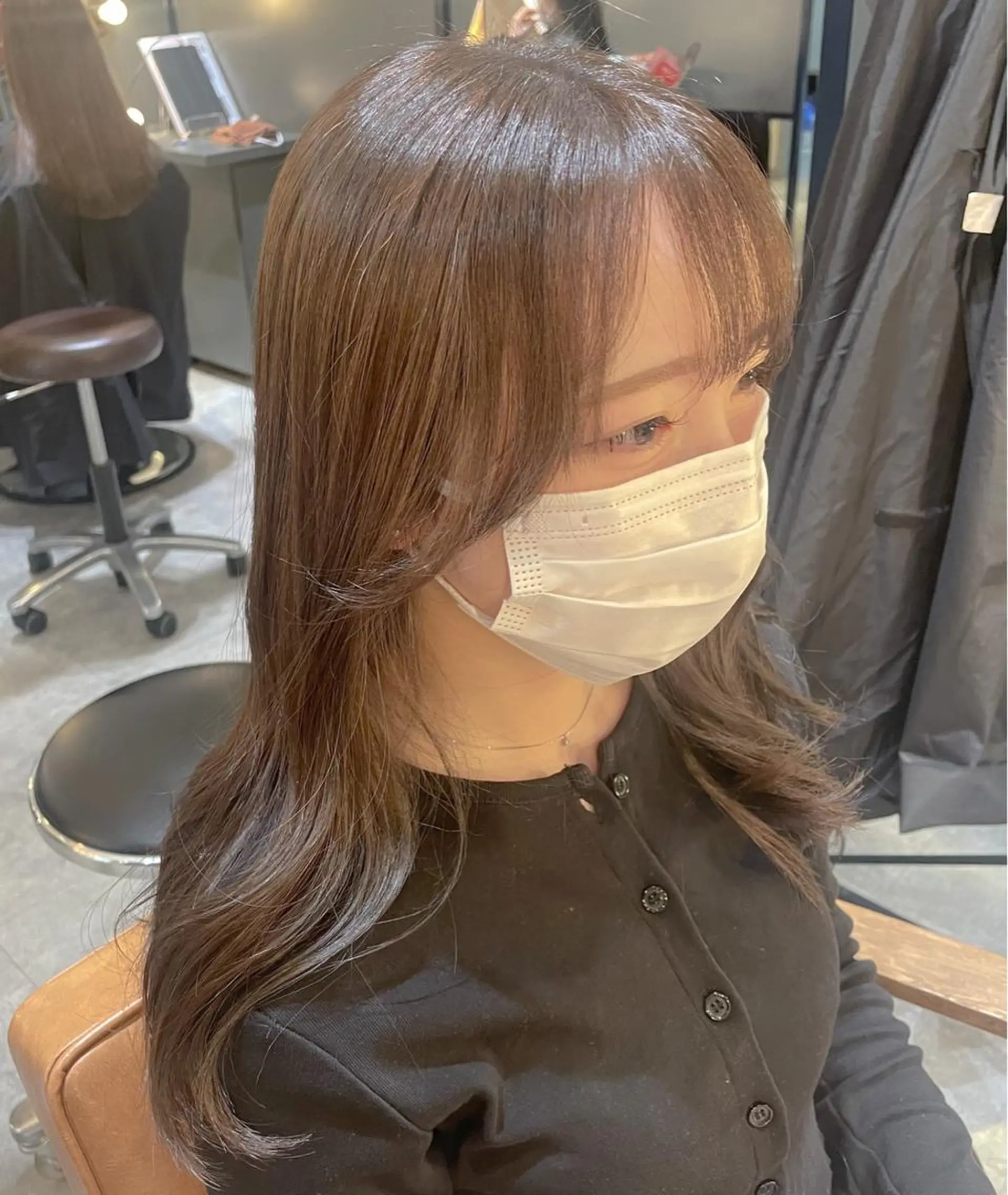 ロング カラー ヘアアレンジ 顔まわりレイヤー レイヤーカット 【日韓風、レイヤー】 🤍ひらい　なつきのヘアスタイル