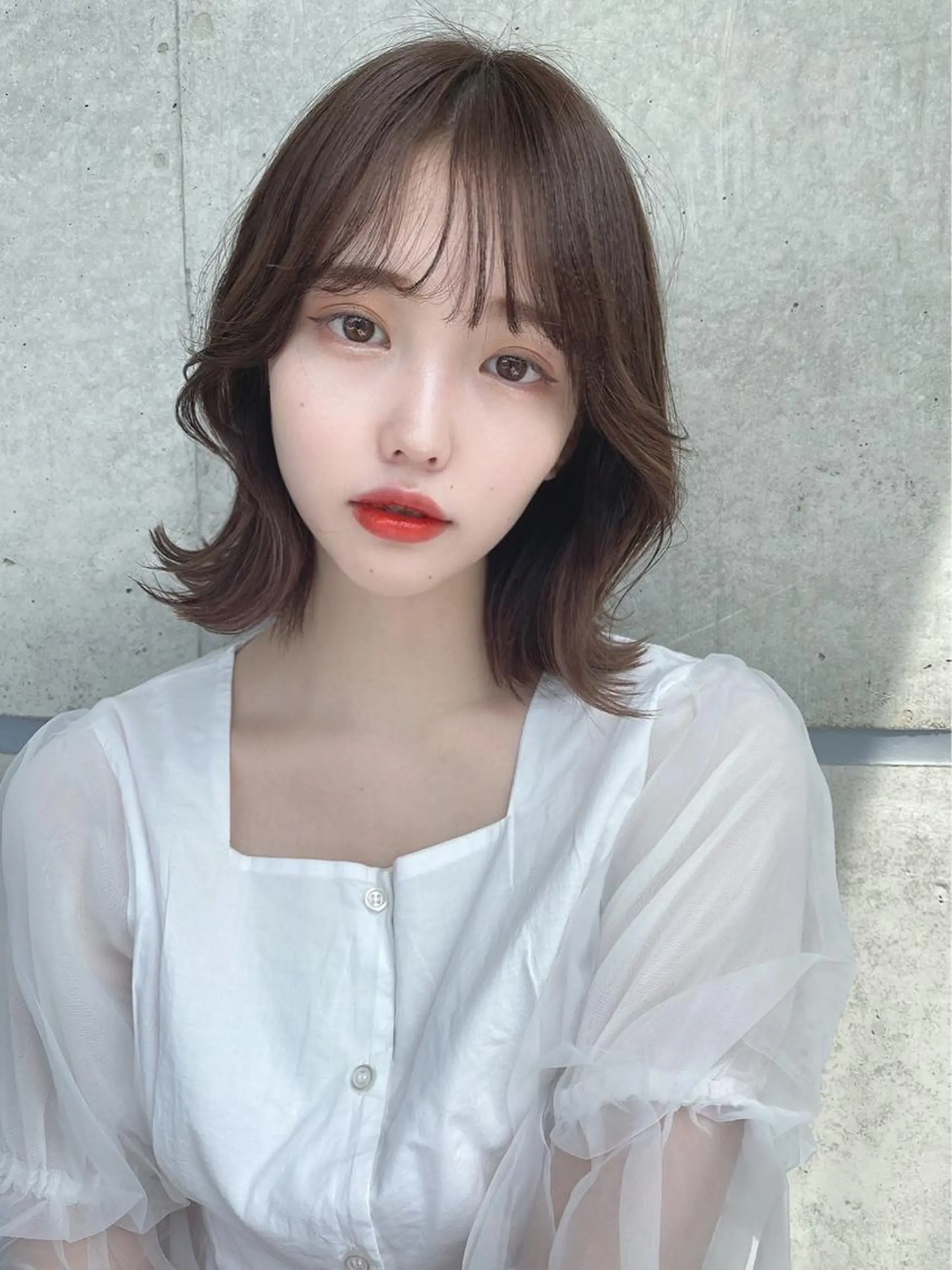ミディアム カラー カット ヘアカラー トリートメント ヘアセット ⛄️冬の透明感 カラー⛄️大西のヘアスタイル
