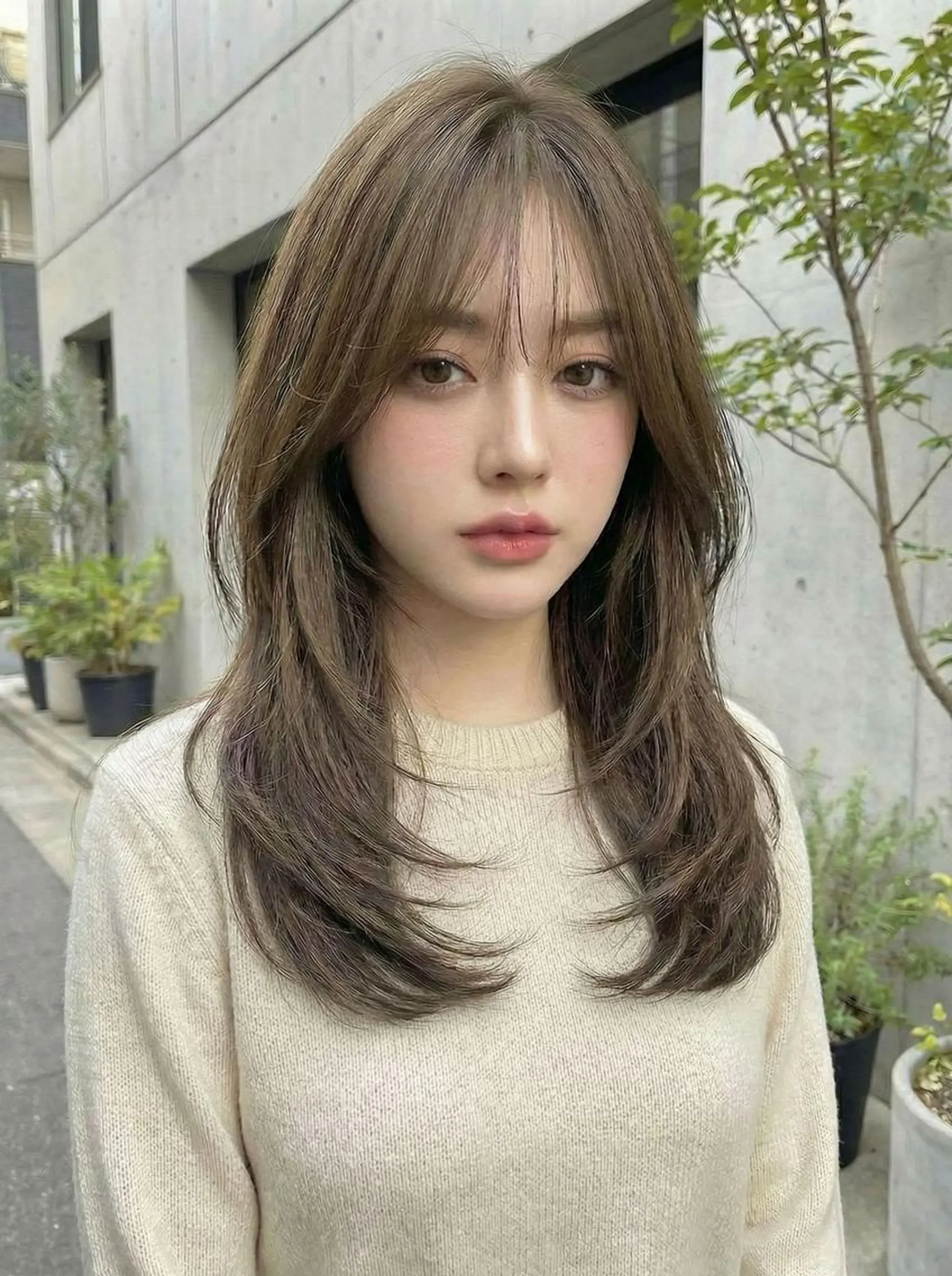 ロング カット ヘアカラー トリートメント ✨ブリーチなし× 髪質改善⚡新宿駅近のヘアスタイル