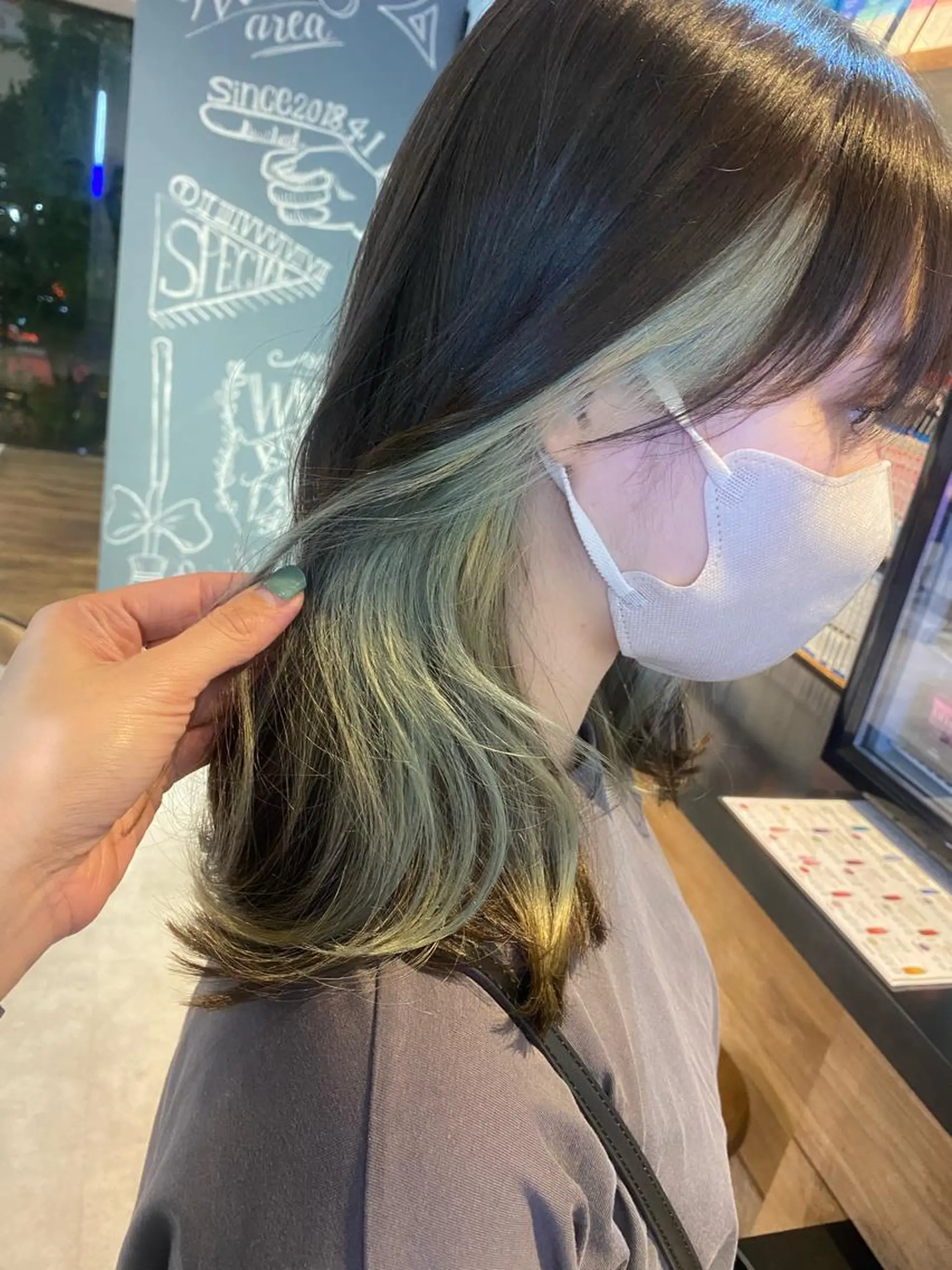 ミディアム カラー ブリーチ カット ヘアカラー トリートメント scene.池袋所属・scene. haraのヘアスタイル