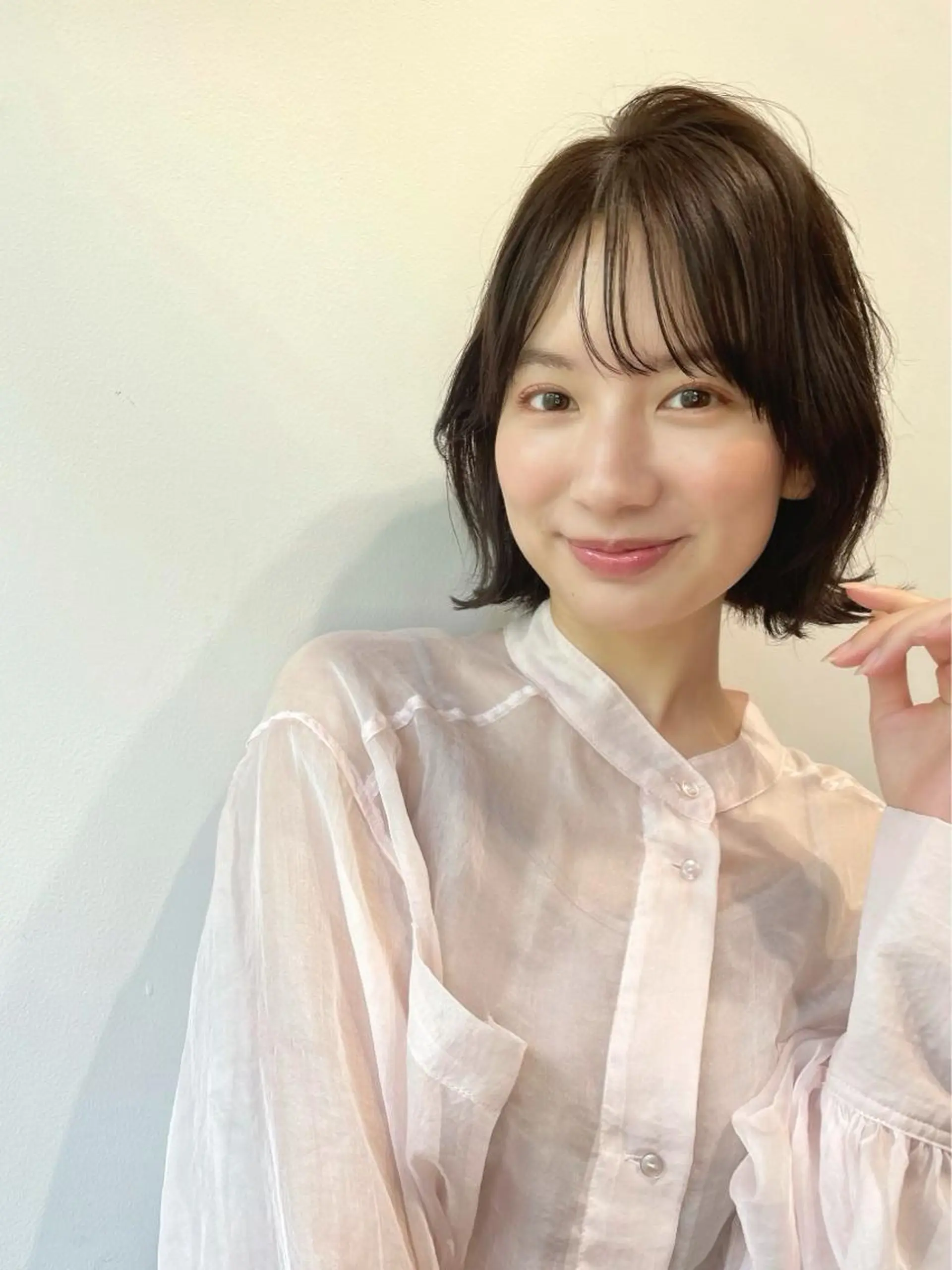 ミディアム 似合わせカット 小顔カット カット トリートメント 結べるレイヤーボブ くびれLady表参道のヘアスタイル