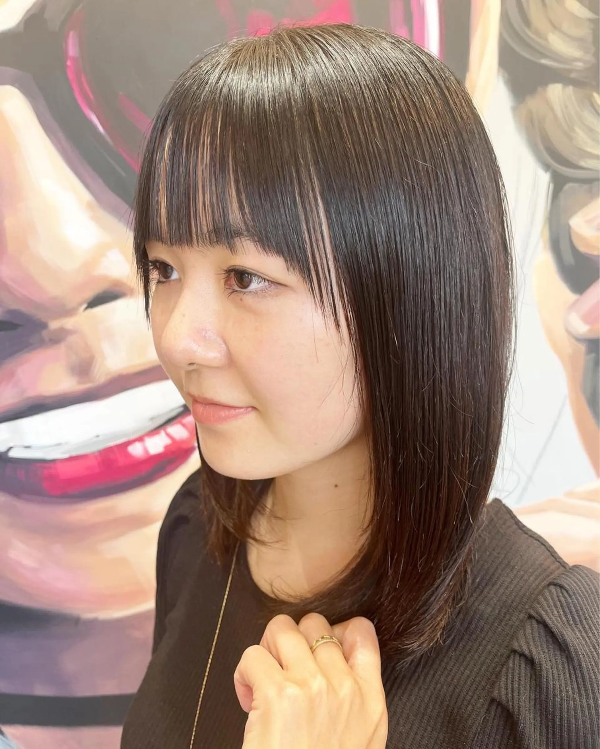セミロング カラー パーマ ヘアアレンジ メンズ キッズ ネイル マツエク・マツパ アイブロウ メンズパーマ セミロングパーマ ブラウンカラー ケアカラー 透明感カラー 縮毛矯正 久木原 ゆりのヘアスタイル