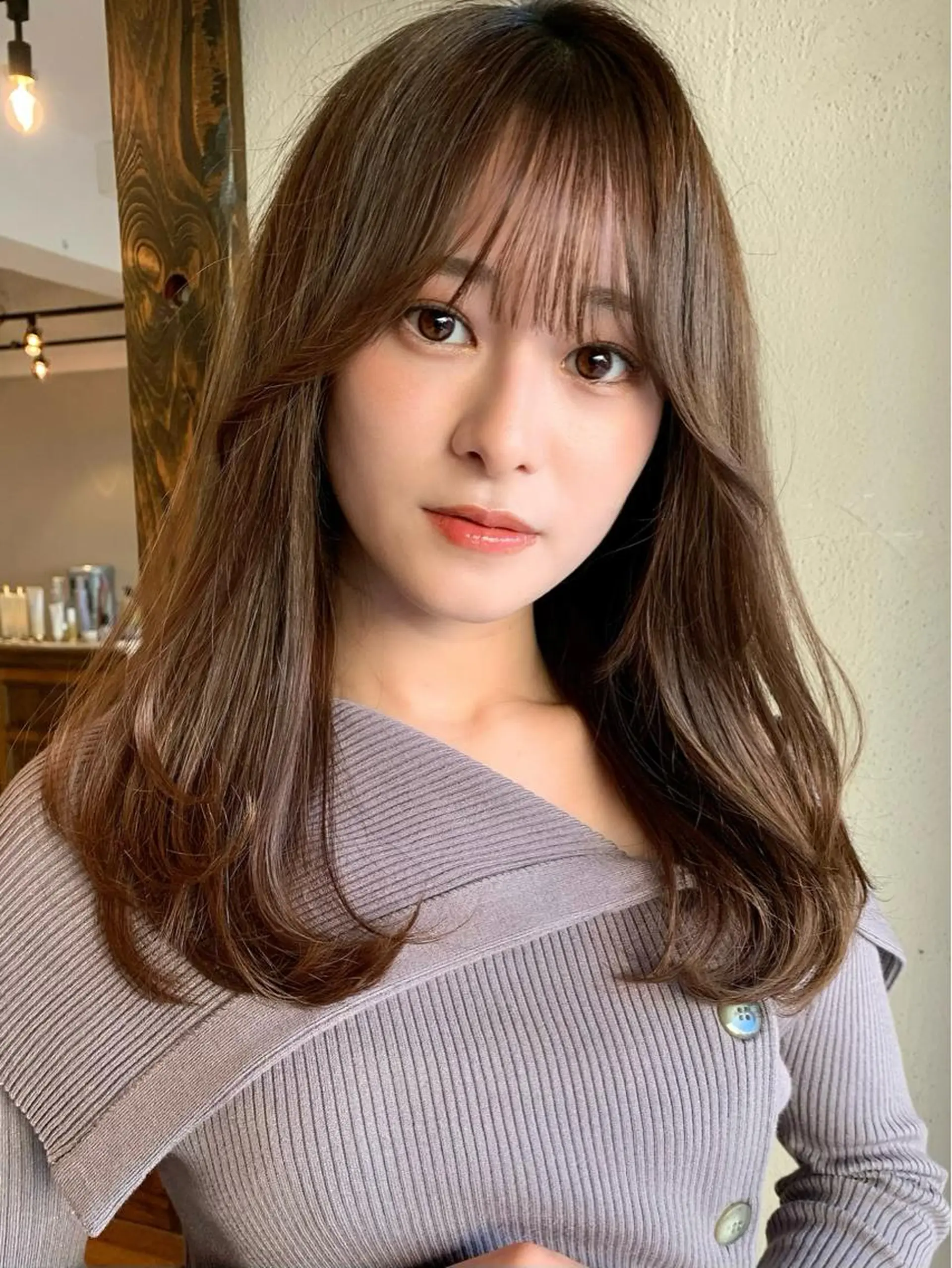 ロング カラー カット ヘアカラー トリートメント ヘッドスパ 透明感/オリーブ/ グレージュ/YUKAのヘアスタイル