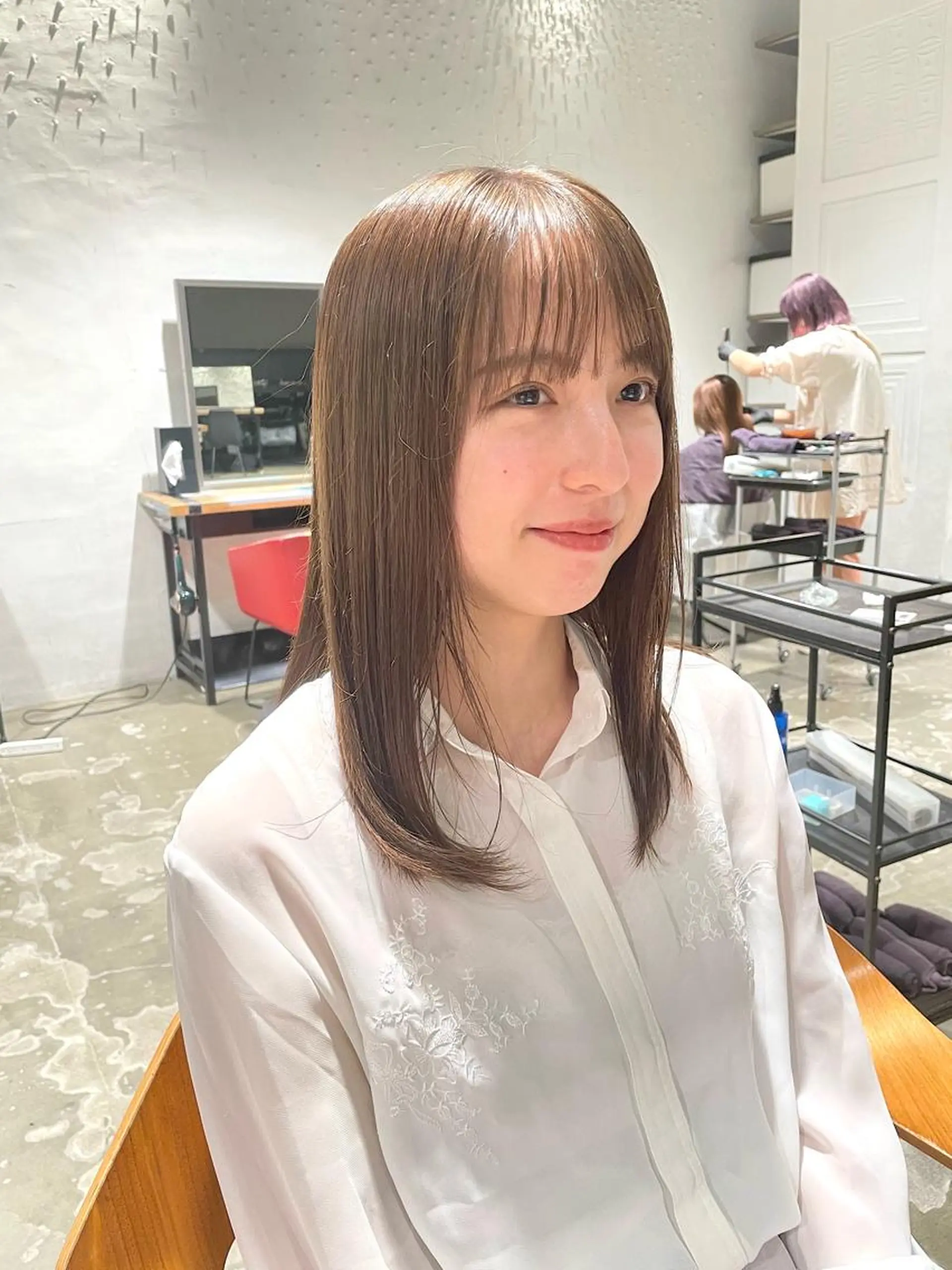 セミロング カラー ベージュカラー 暖色/艶髪/ボブ/ ショート/Ayaのヘアスタイル