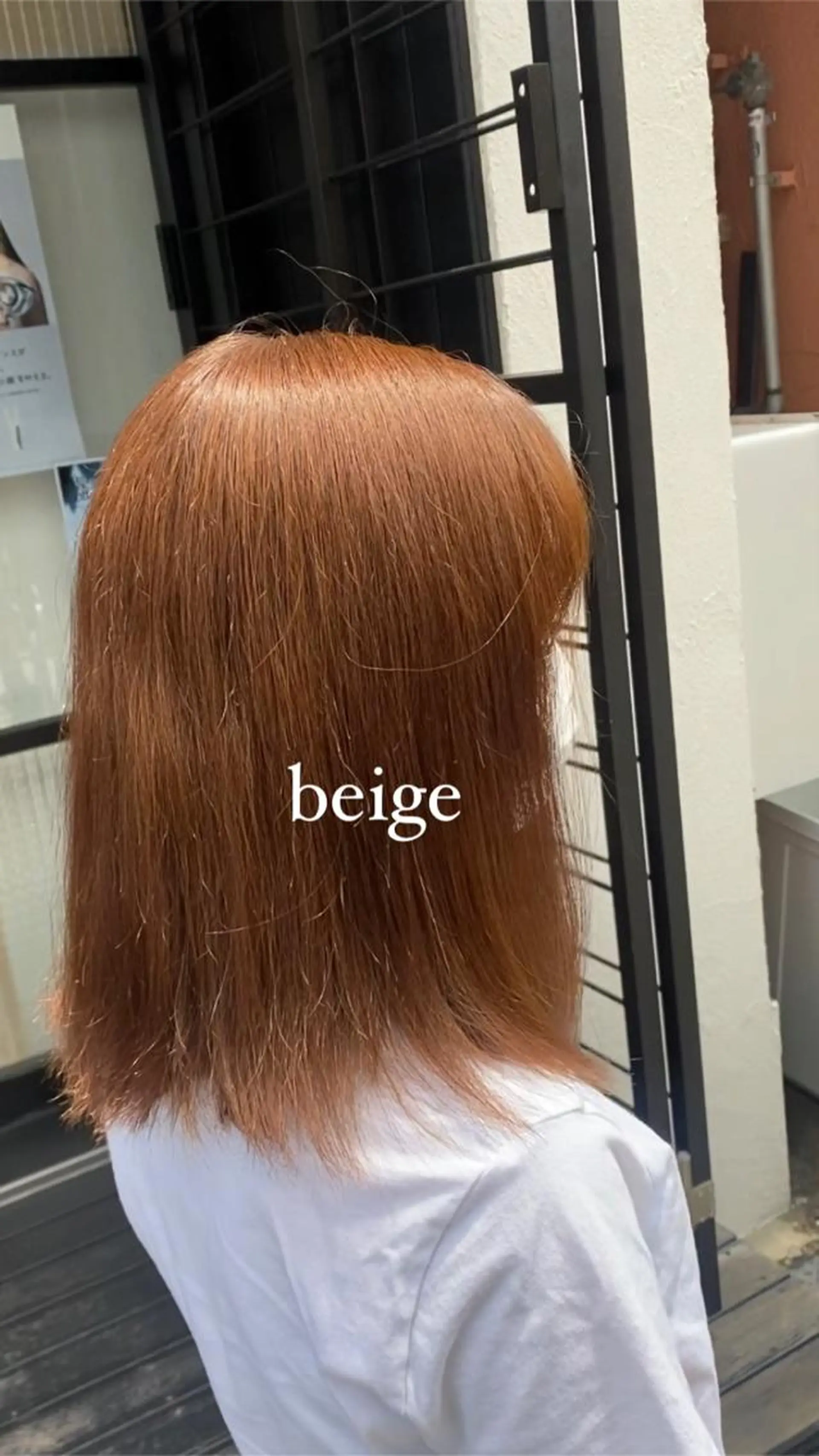 セミロング カラー ベージュカラー ブリーチ ブリーチなしカラー ヘアカラー 縮毛矯正とレイヤー カット/杉村凜汰郎のヘアスタイル