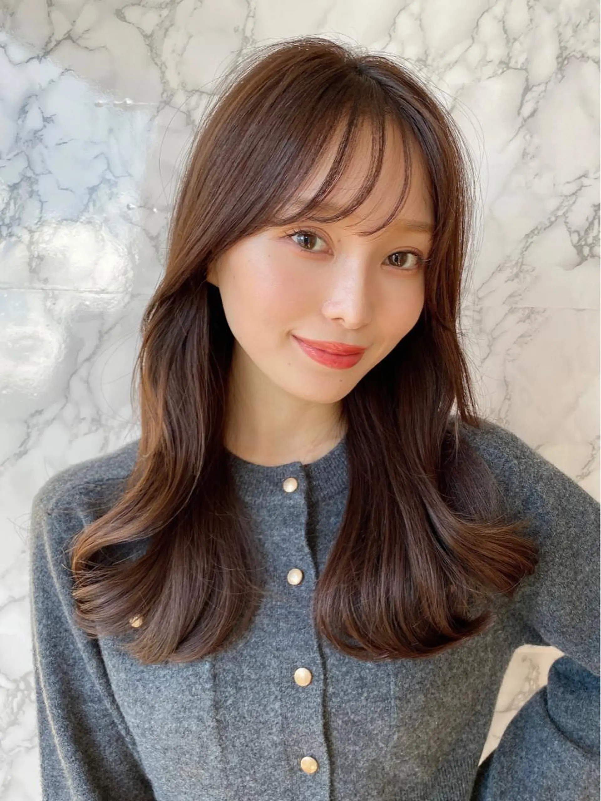 セミロング くびれヘア 髪質改善 レイヤーカット 縮毛矯正 カット ヘアカラー トリートメント 🧡くびれヘア/前髪 顔周り🧡久原結衣のヘアスタイル