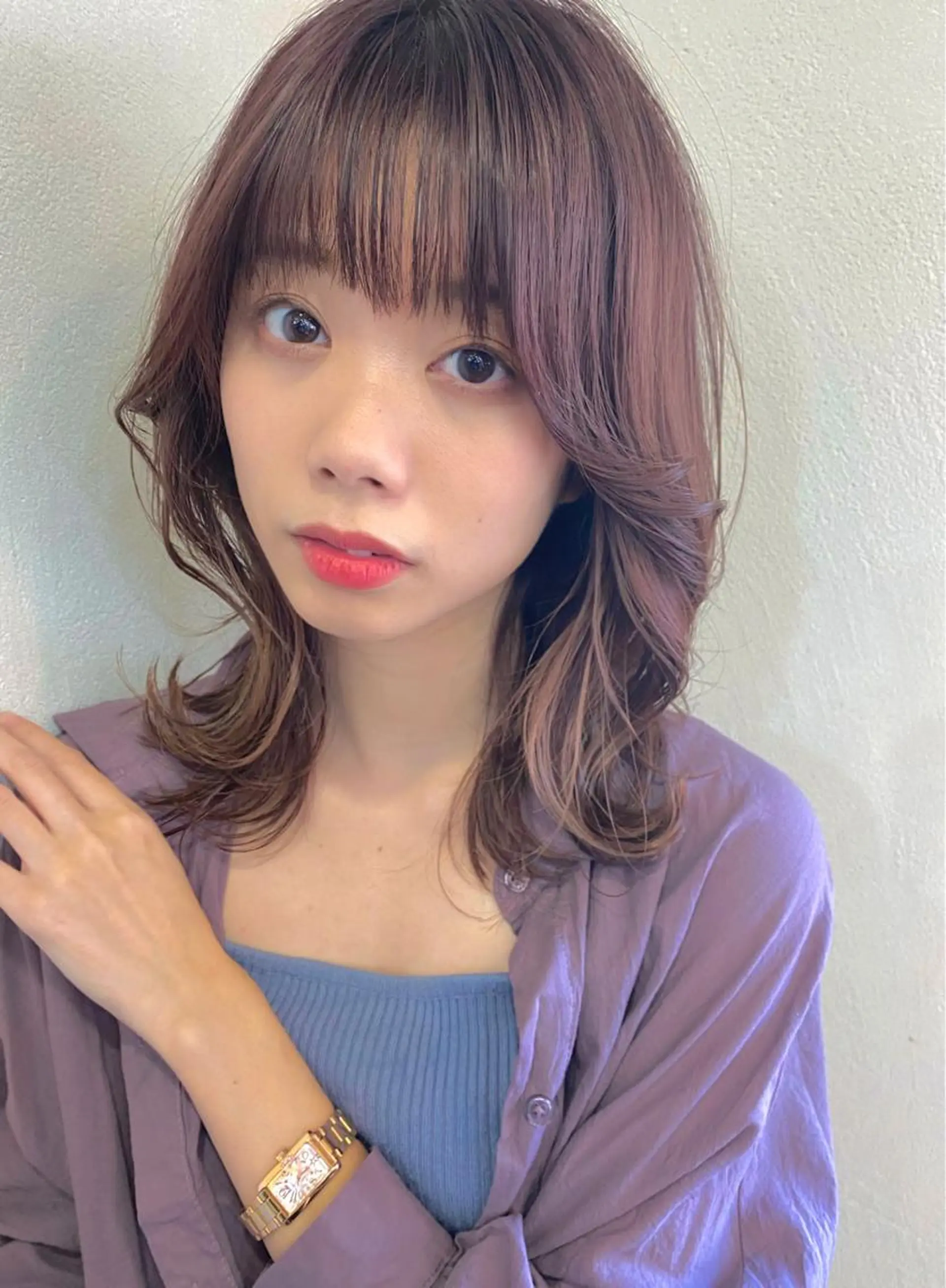 ミディアム くびれヘア レイヤー/顔周り 田山　穂波のヘアスタイル