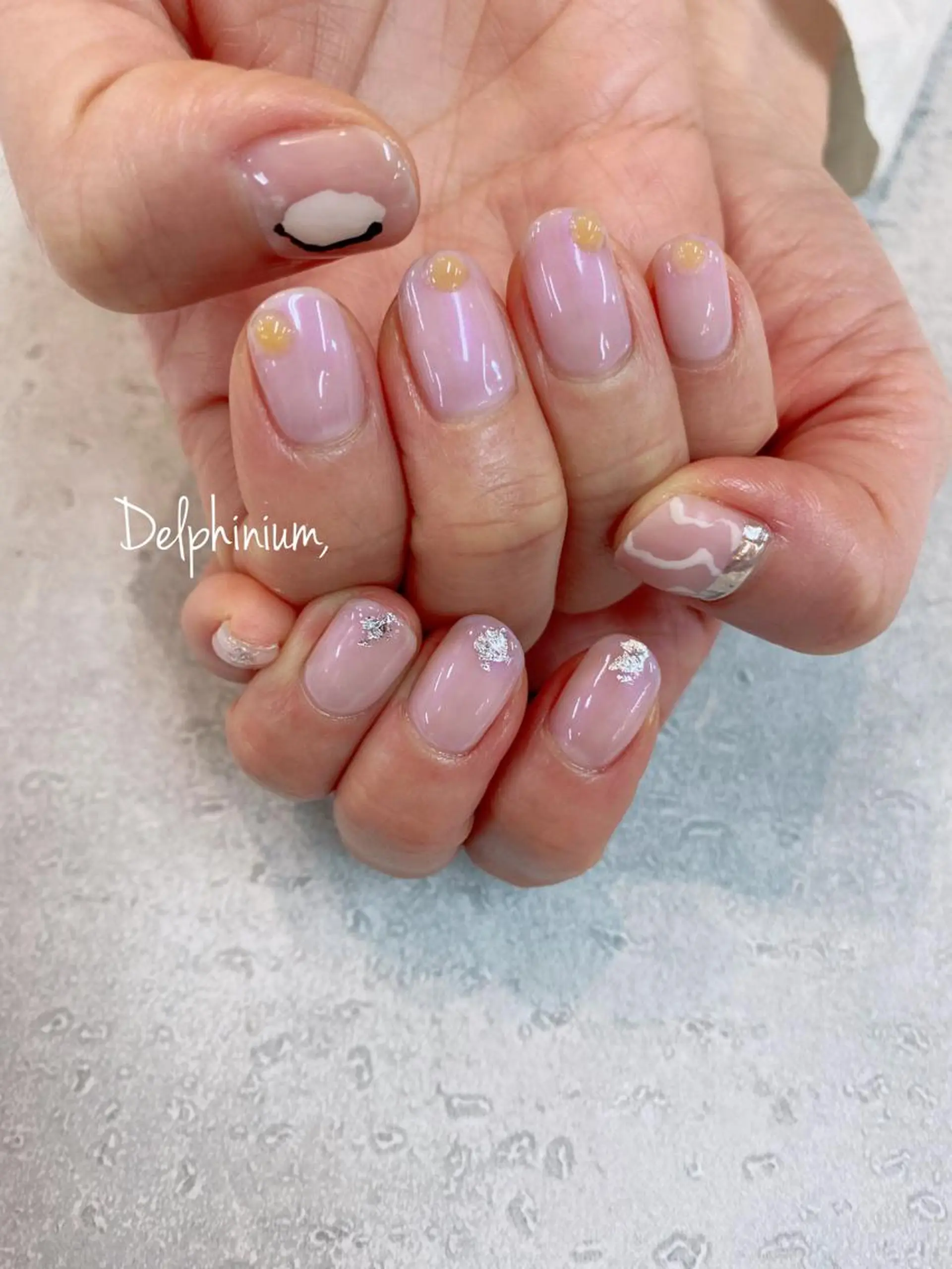 ネイル アートネイル クリアネイル ミラーネイル 持ち込み ストーンネイル ハンドネイル 岡本 友恵のネイルデザイン