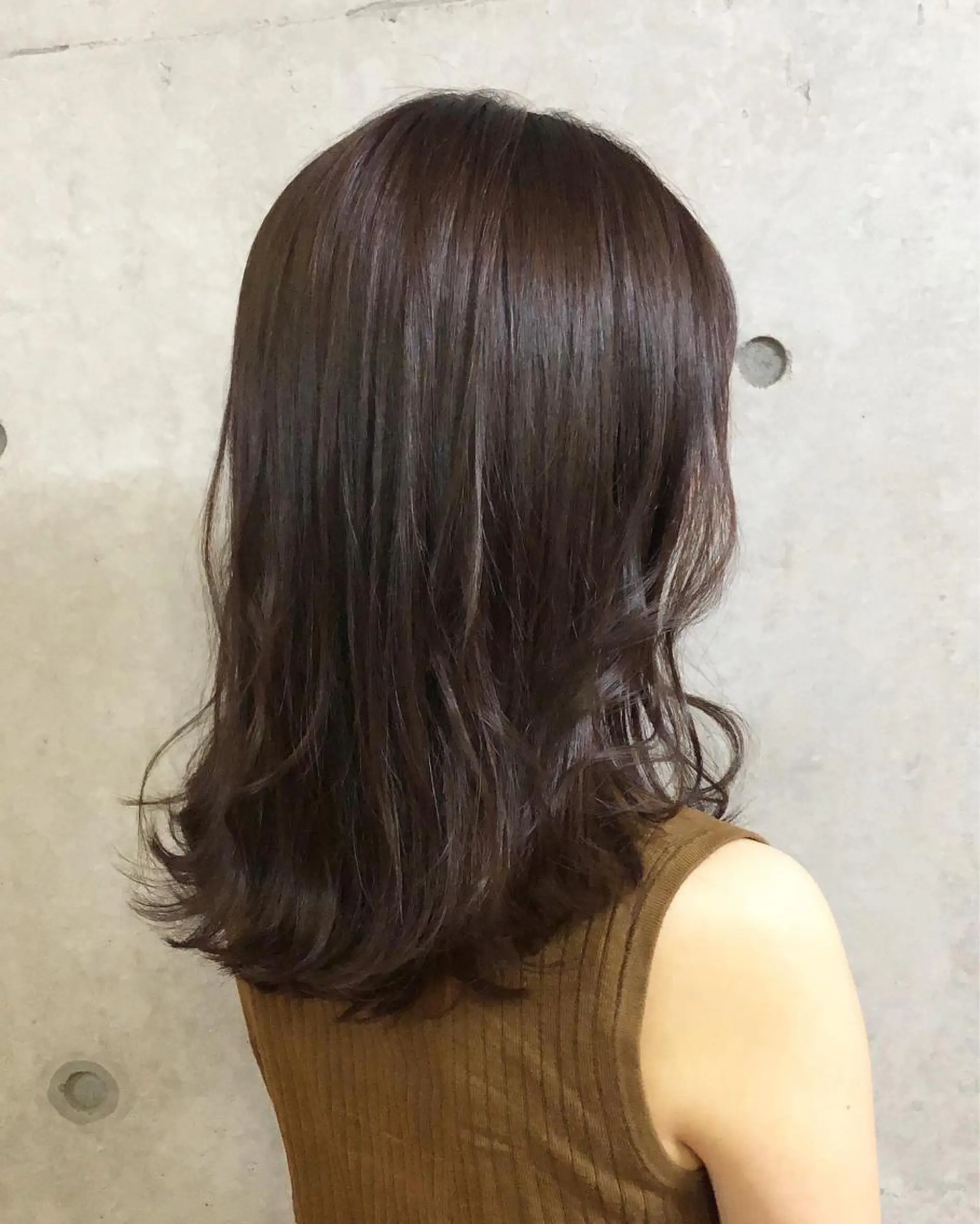 セミロング カラー ブラウンカラー ピンクカラー ピンクブラウン nagisa /縮毛矯正のヘアスタイル