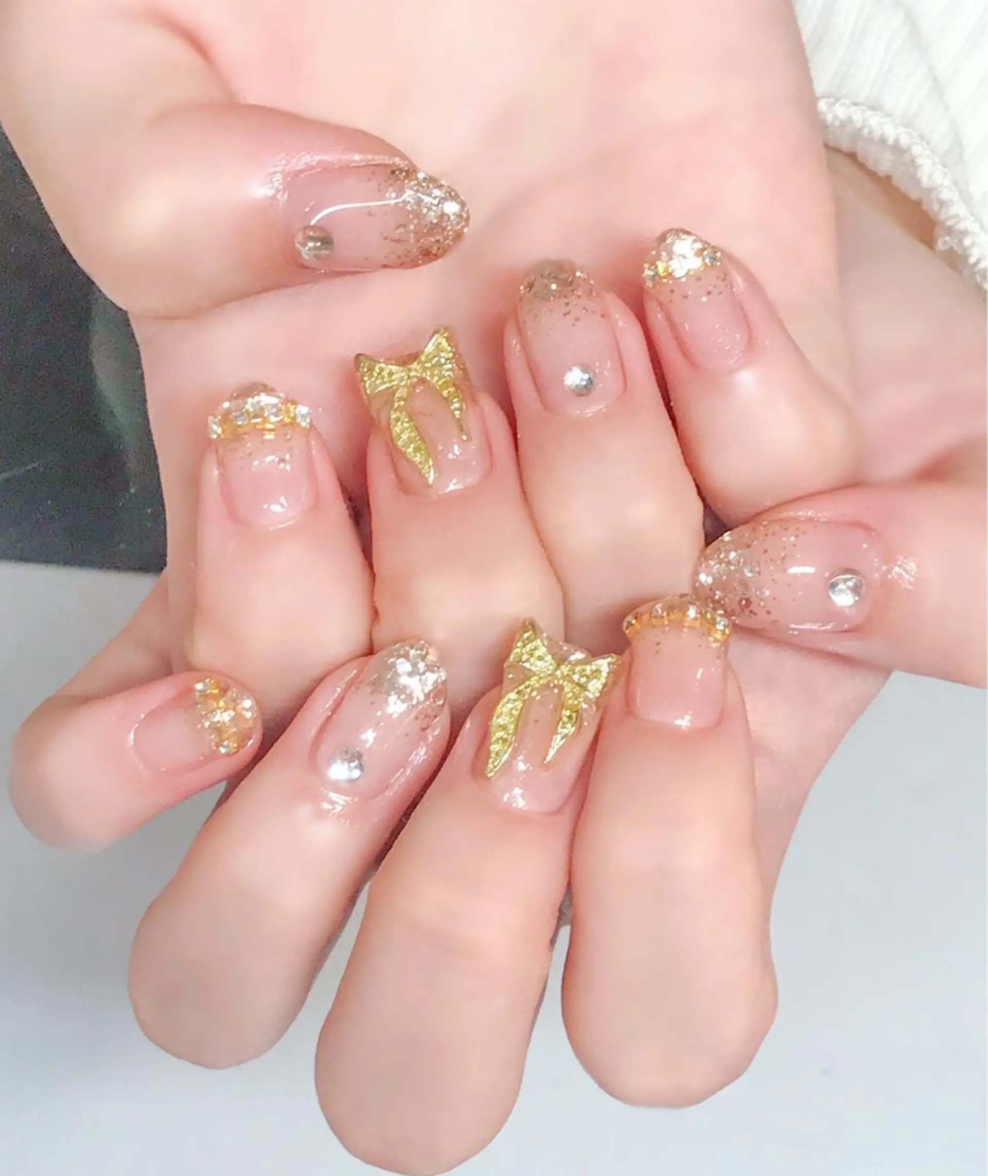 ネイル ジェルネイル グラデーション キラキラネイル 韓国ネイル ラメ(グリッター) Nyanco Nailのネイルデザイン