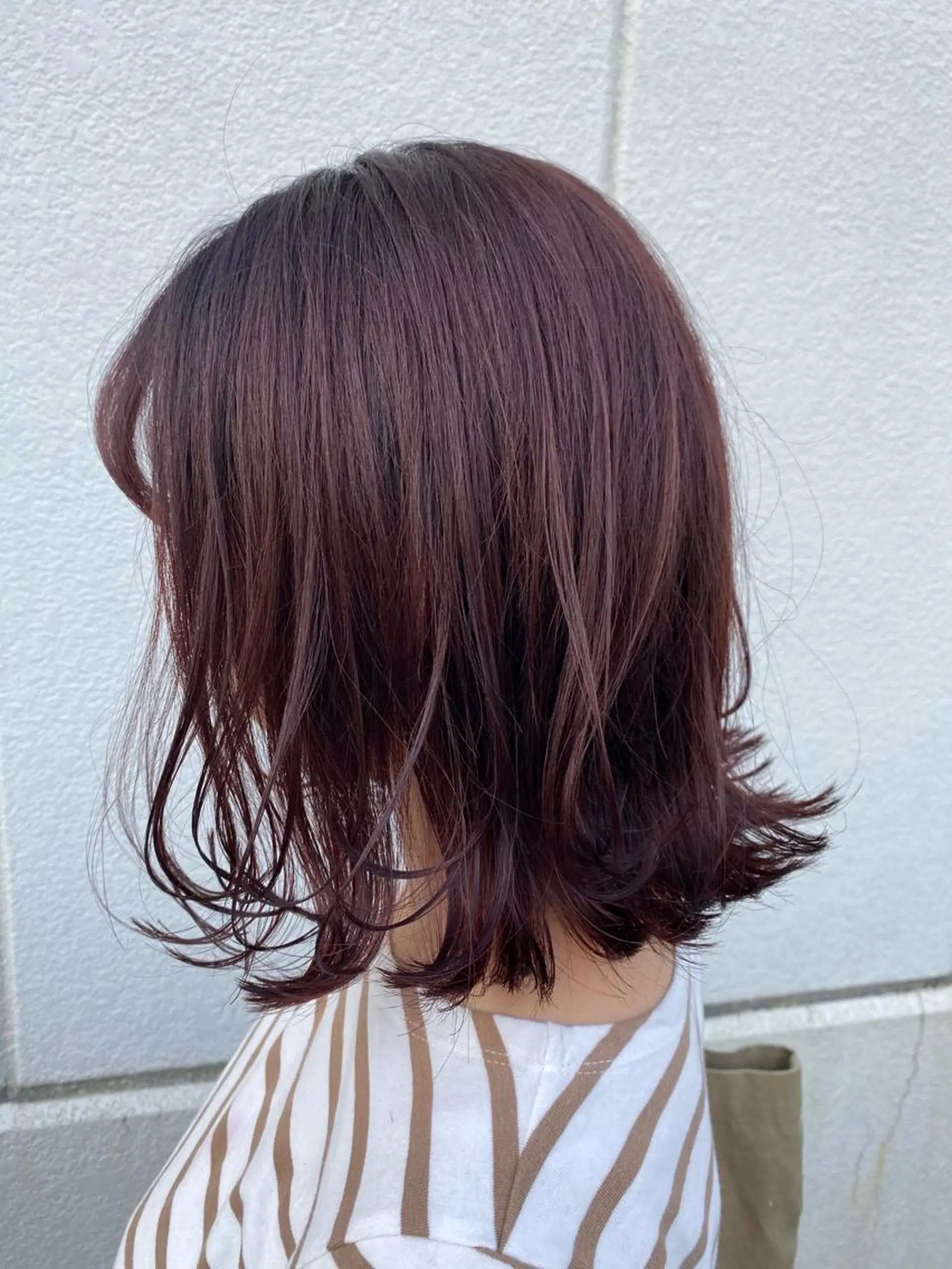 ミディアム カラー ローズカラー カット ヘアカラー トリートメント Hair Craft.所属・岡崎 浩大のヘアスタイル