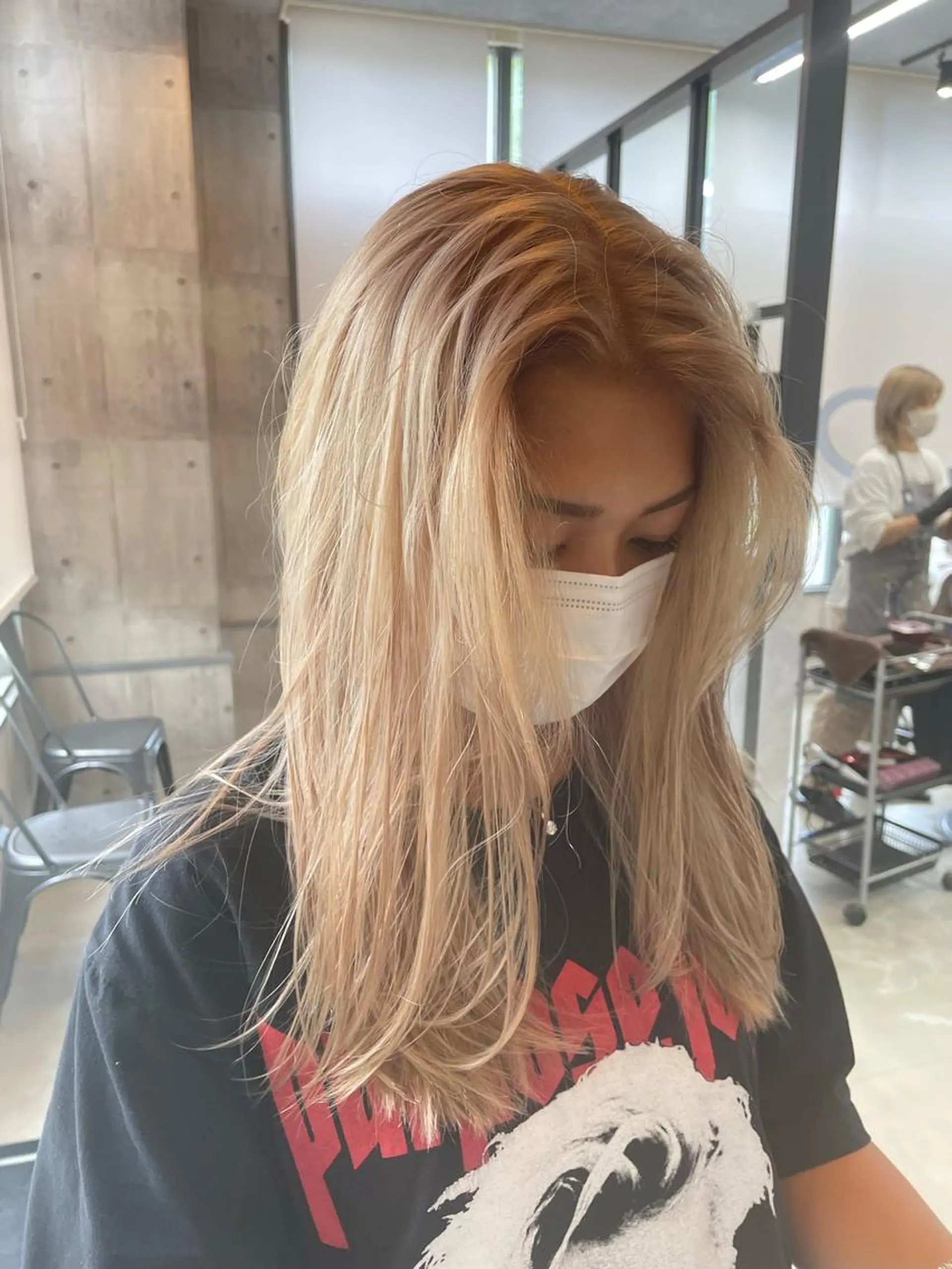 ロング カラー ブロンド 外国人風カラー ヘアカラー LUXBE LUCE ひなののヘアスタイル
