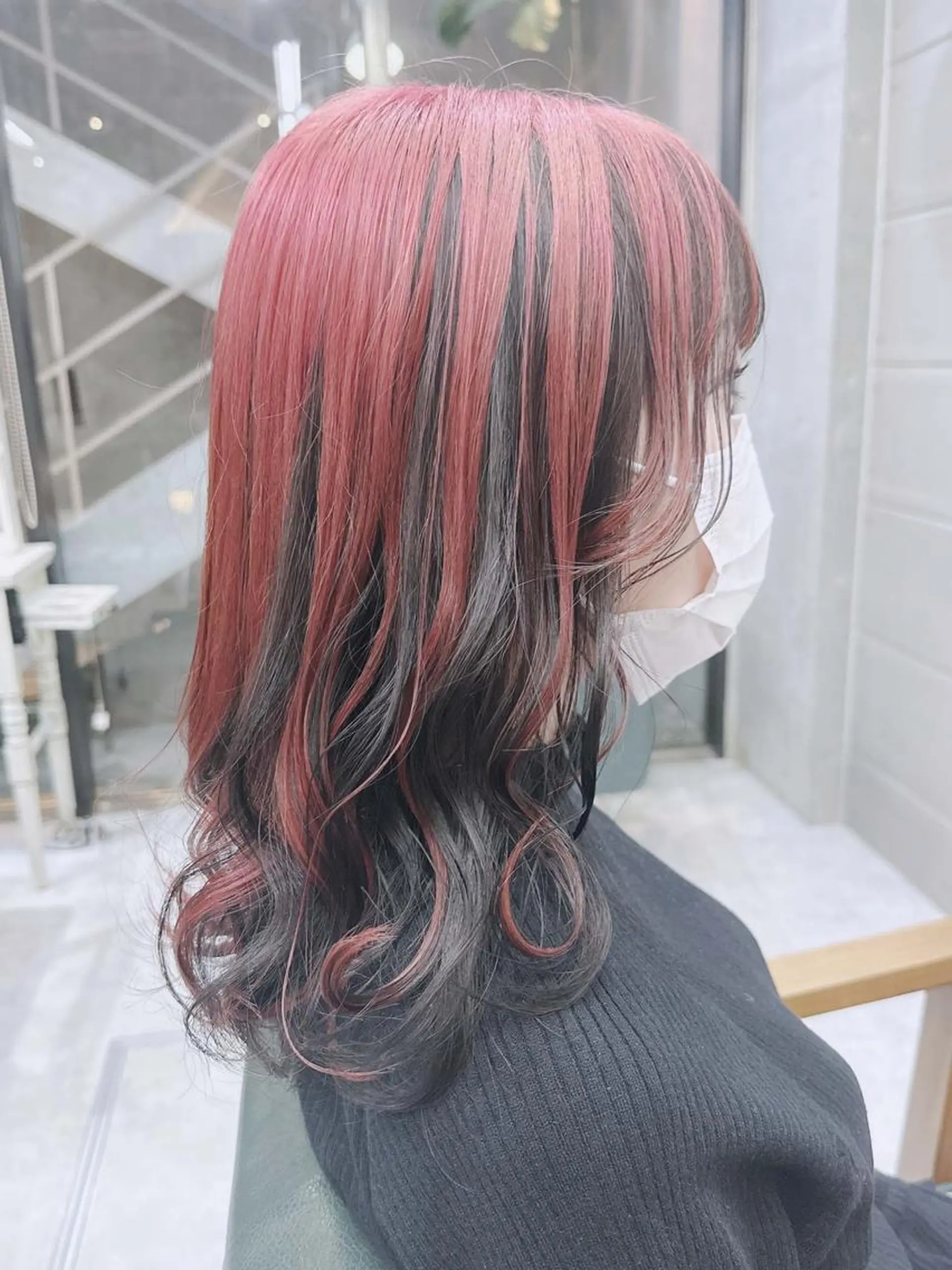 ヘアアレンジ セミロング カラー インナーカラー モテ髪透明感❤️ デイズヘアカラーのヘアスタイル
