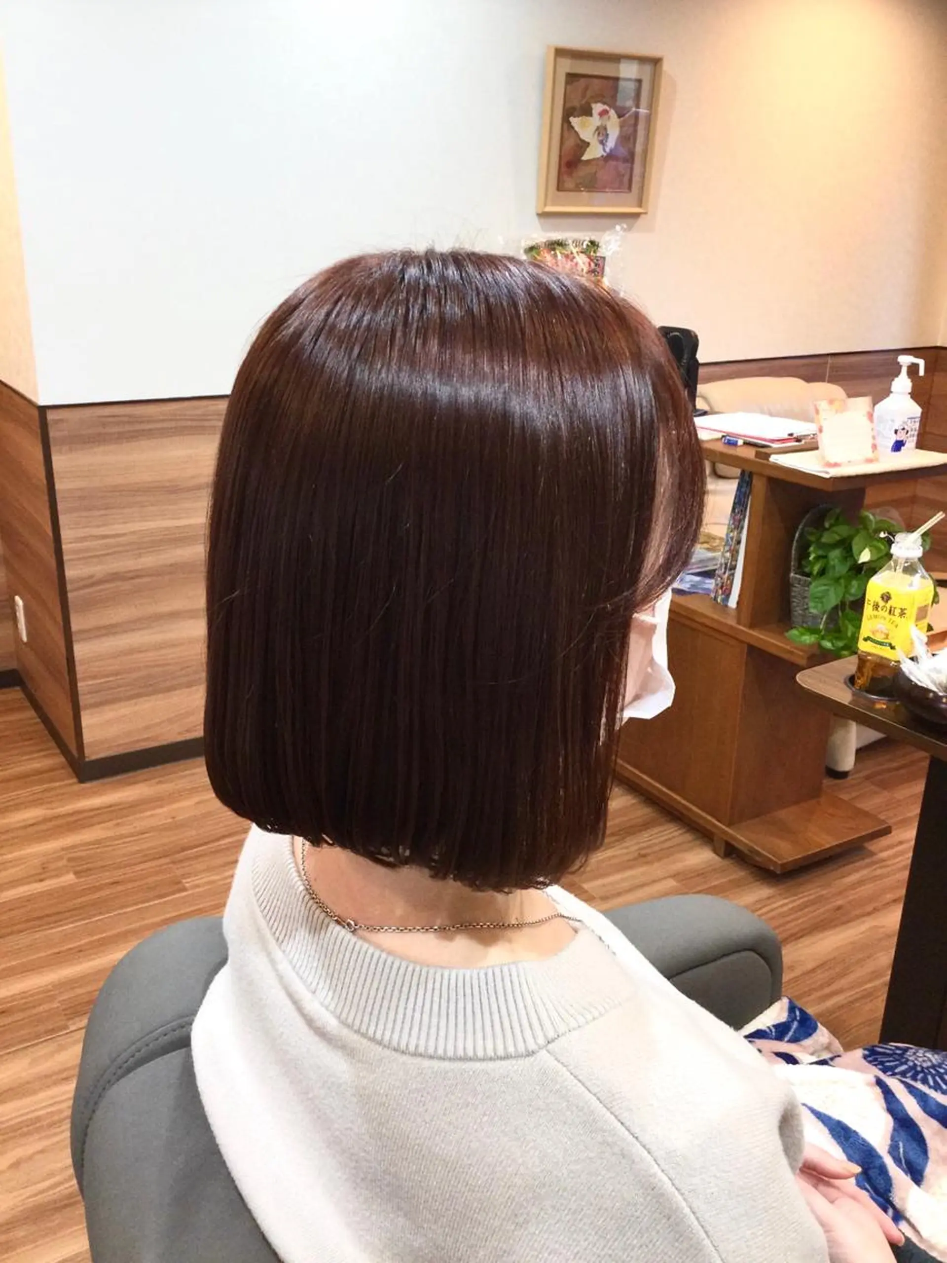 ミディアム カラー ピンクカラー Annon プライベートサロンのヘアスタイル