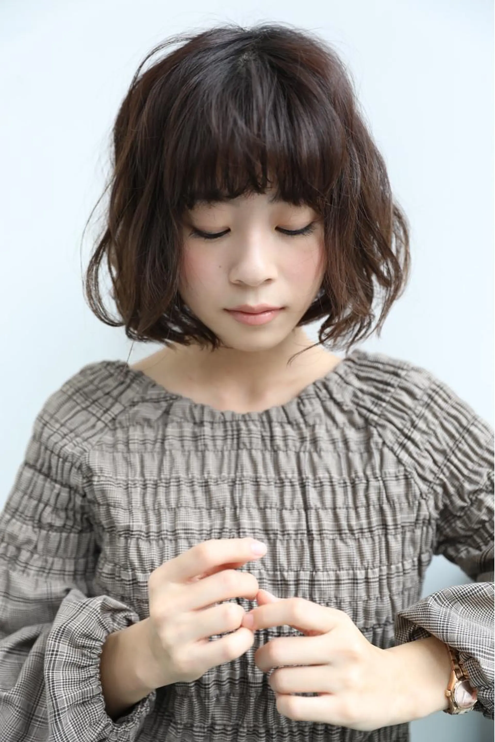 ミディアム ハイライト 髪質改善 小顔カット Endearing 銀座/レイヤーカットのヘアスタイル