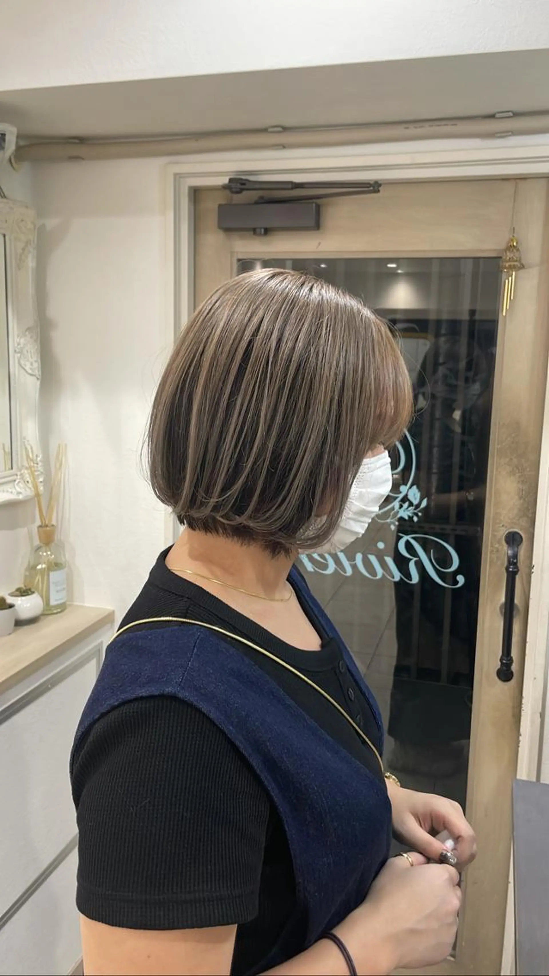 ショート カラー ボブレイヤー ボブ レイヤーカット ミルクティーベージュ /三村克彦のヘアスタイル