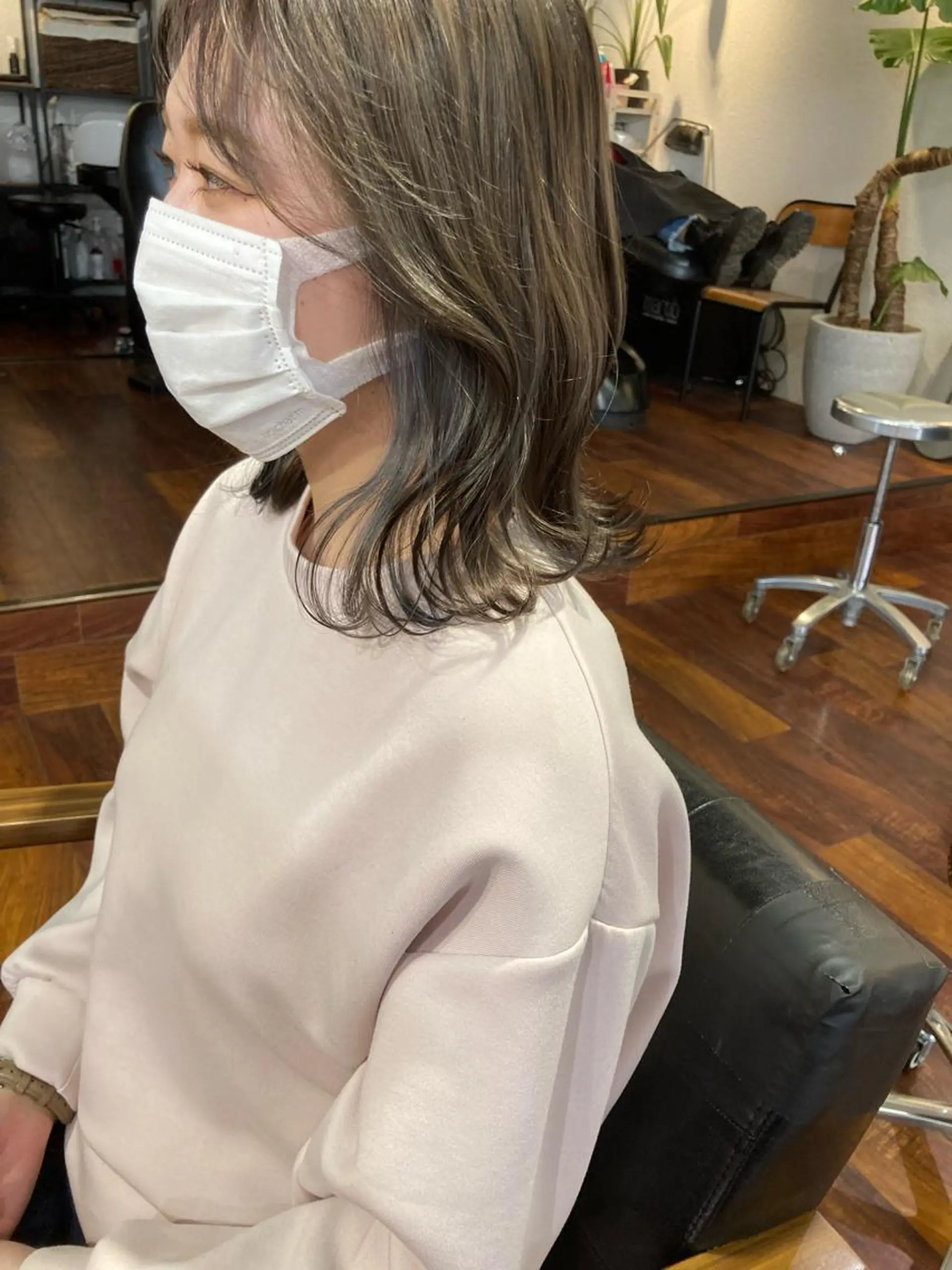 ミディアム カラー ブルーカラー カット ヘアカラー 小木曽智美 /ボブ/ショートのヘアスタイル