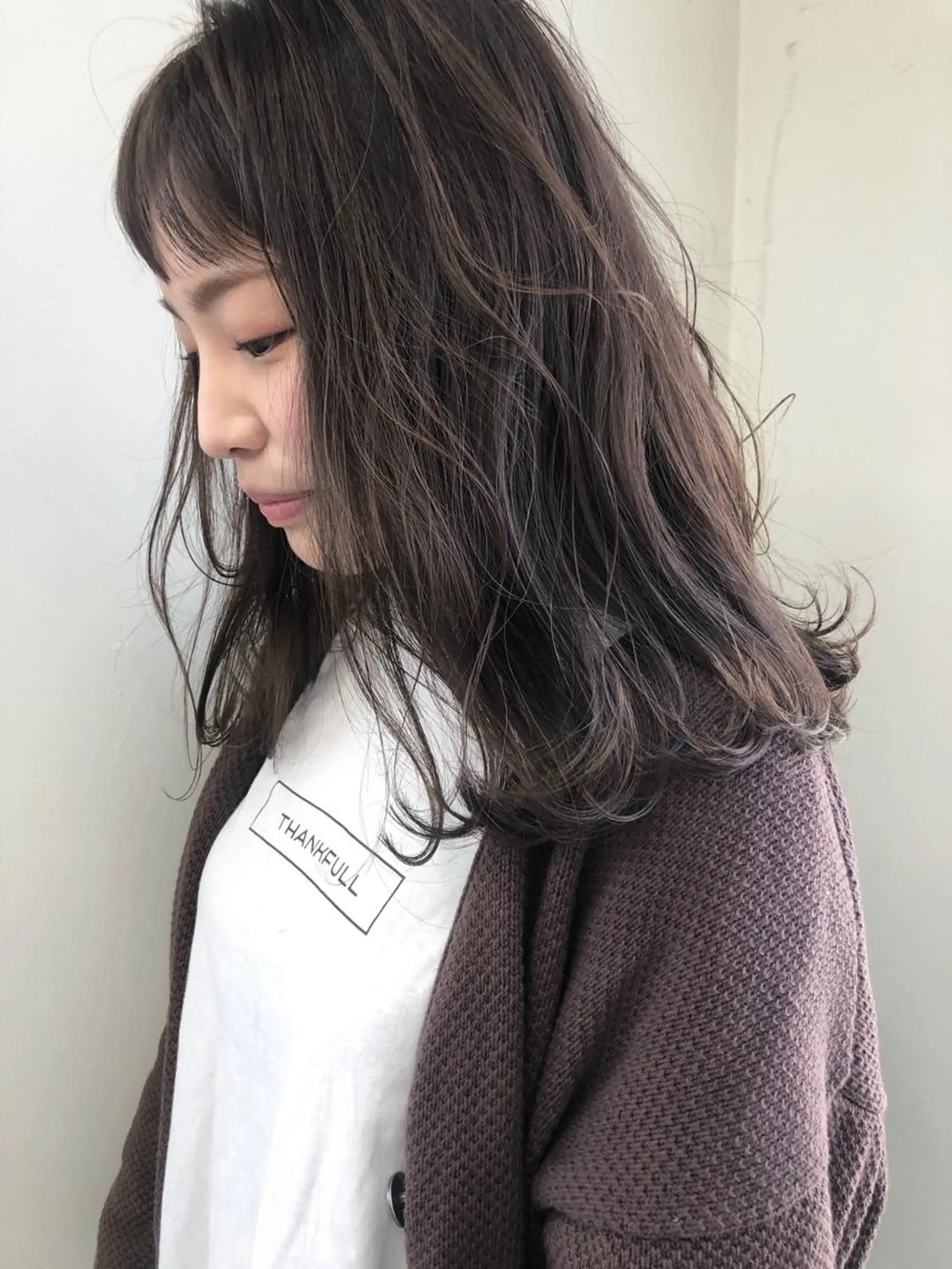 セミロング アッシュ 小澤大輔 YOLO hairのヘアスタイル