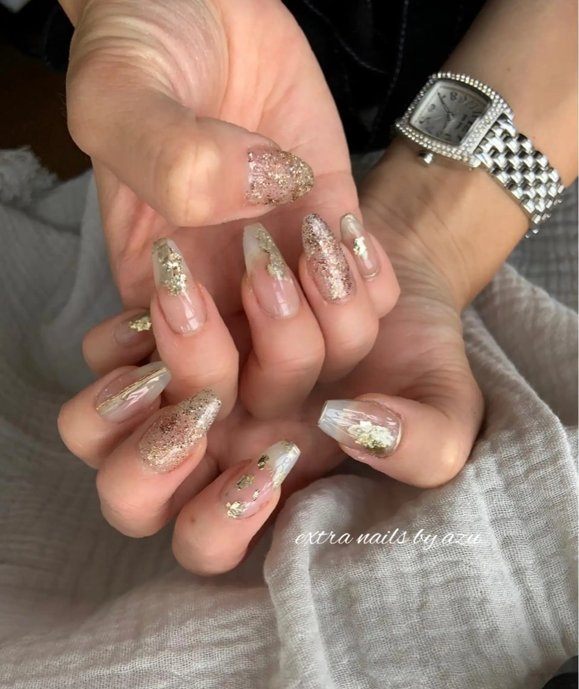 ネイル クリアネイル ニュアンスネイル ハンドネイル extranails ／lemellaのネイルデザイン