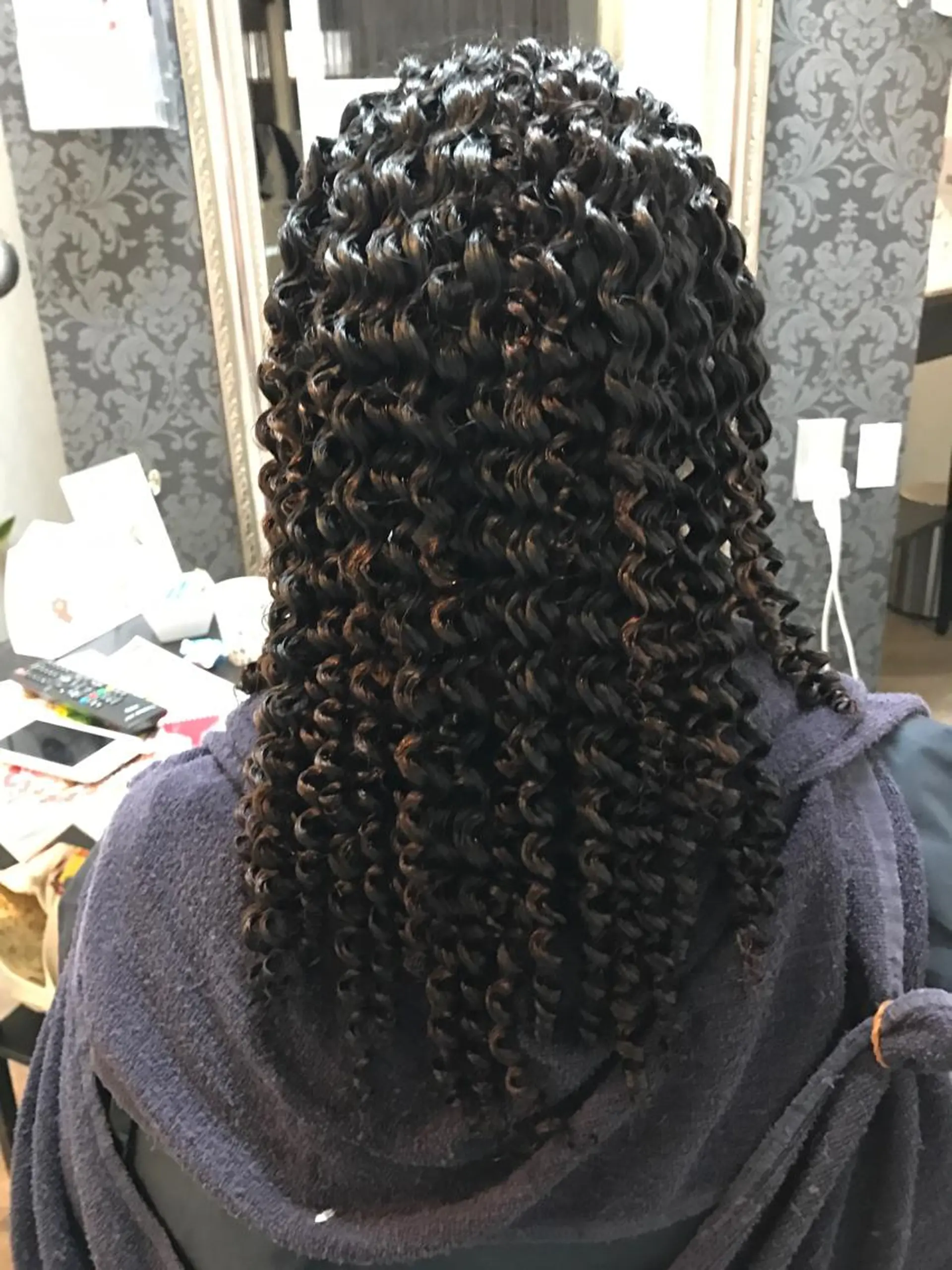 ロング パーマ スパイラルパーマ 東風上 亮介のヘアスタイル