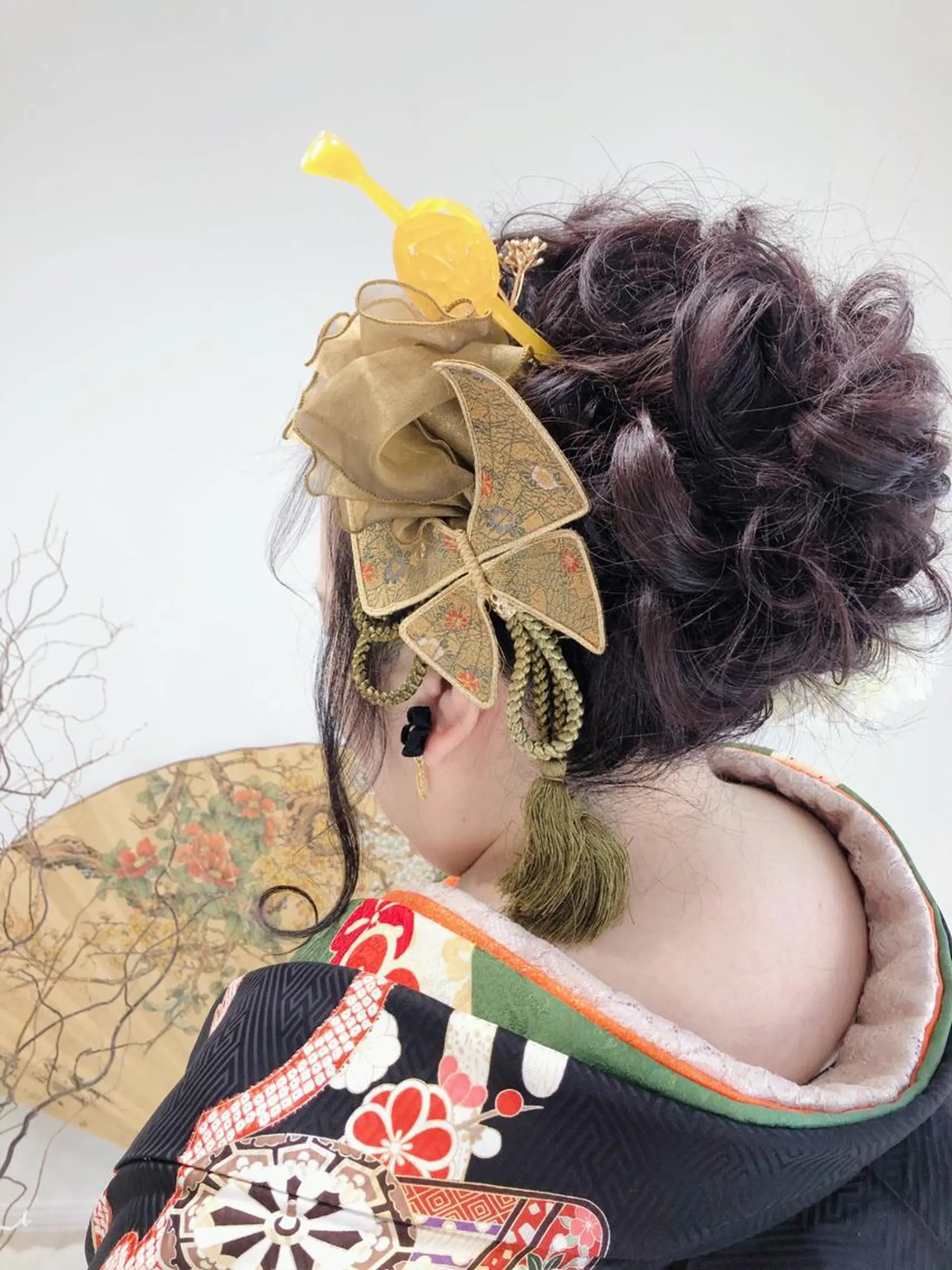 ヘアアレンジ 着物ヘア 野咲き 美容室のマツエク・マツパデザイン