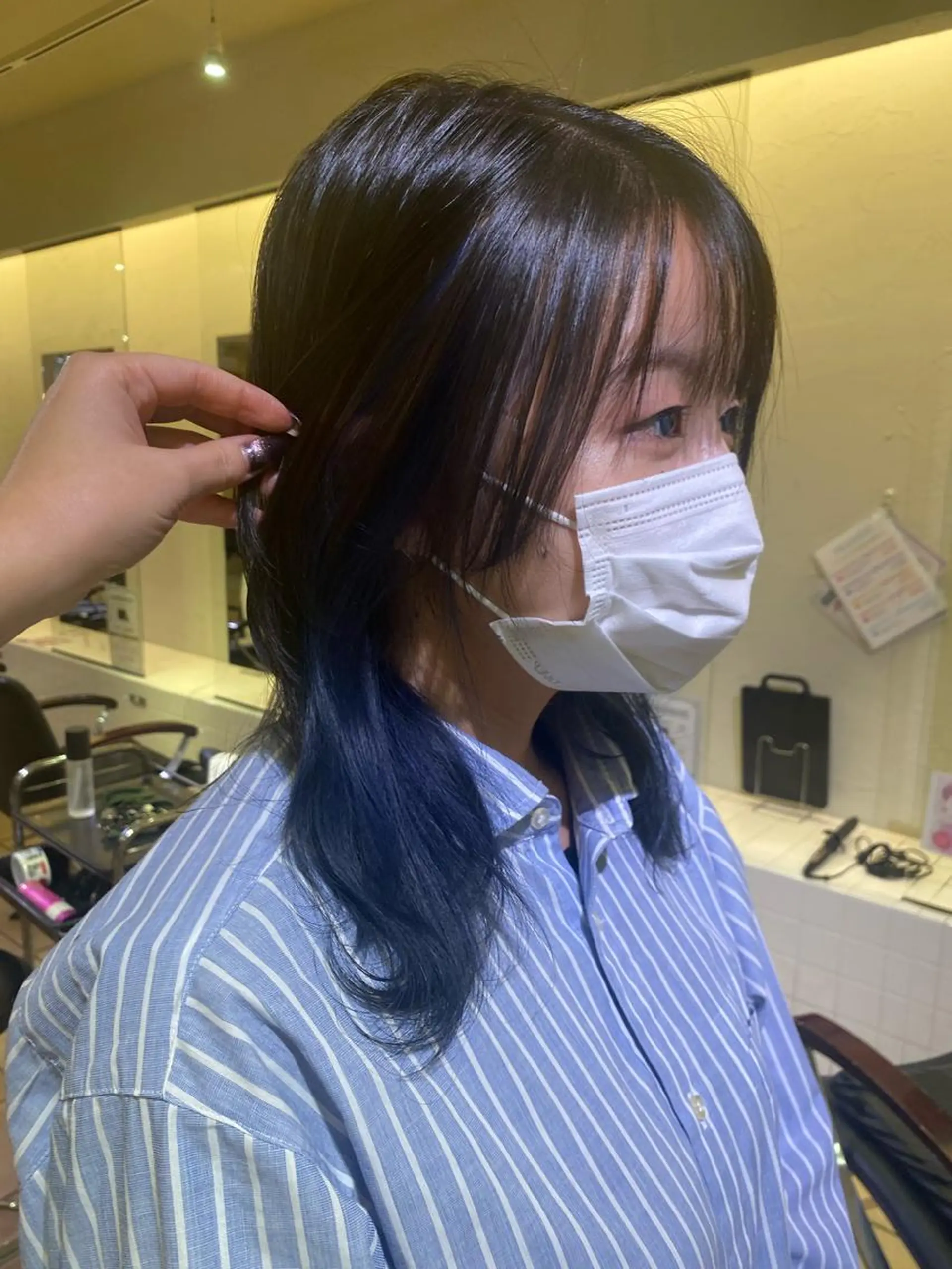 セミロング ウルフカット ヘアカラー 西岡 あつみ/ 堀江美容室のヘアスタイル