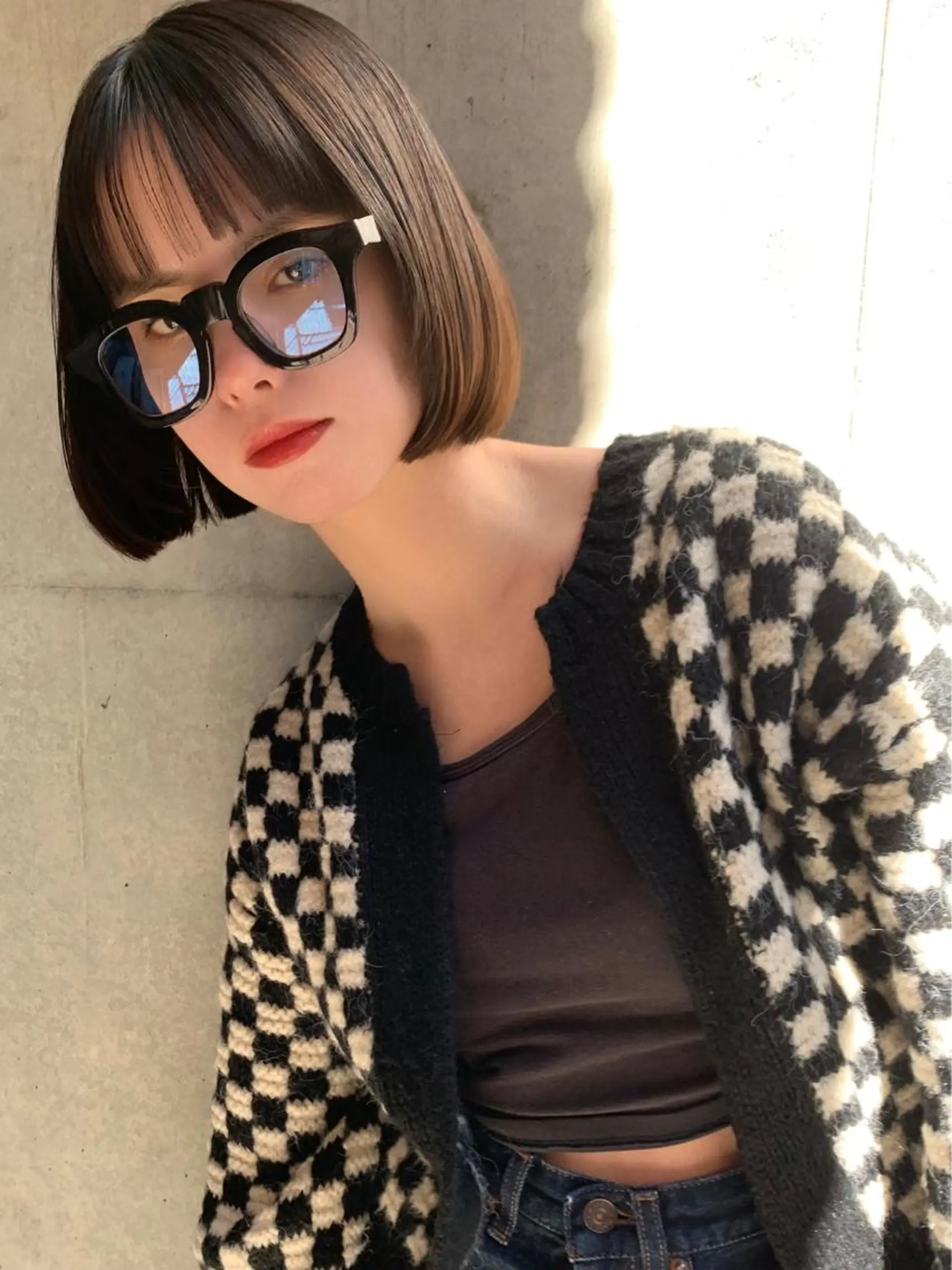 ミディアム カット ヘアカラー トリートメント 似合わせcut ◎ 倉橋実咲のヘアスタイル