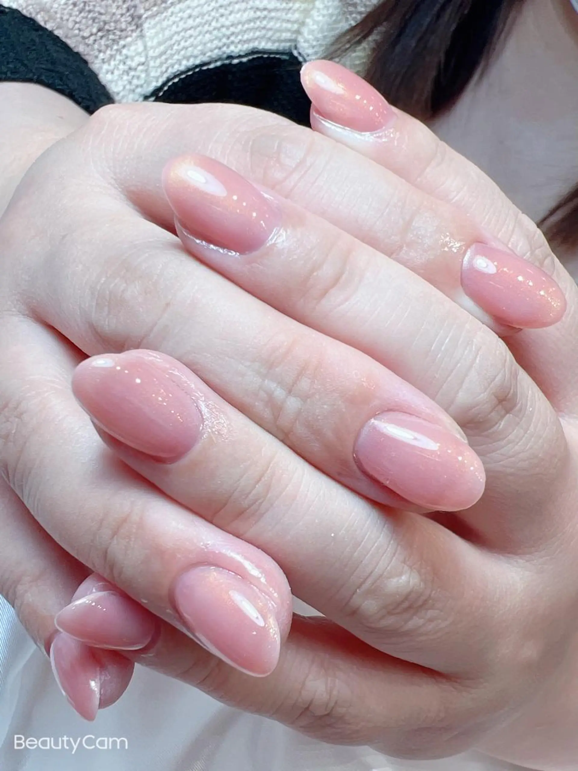 ネイル ジェルネイル ワンカラーネイル bijou nails　蓮のネイルデザイン
