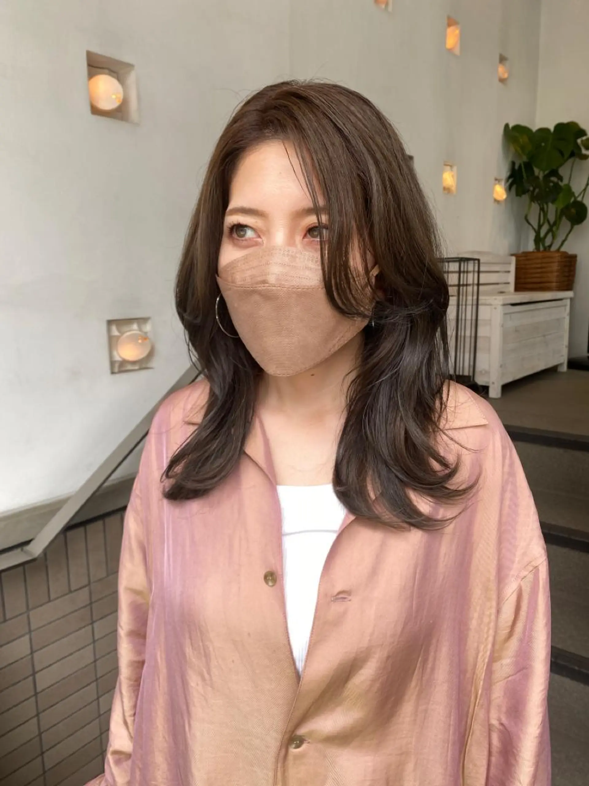 セミロング カラー ヘアアレンジ アッシュ 透明感カラー ナカジマ ボブ/レイヤーのヘアスタイル