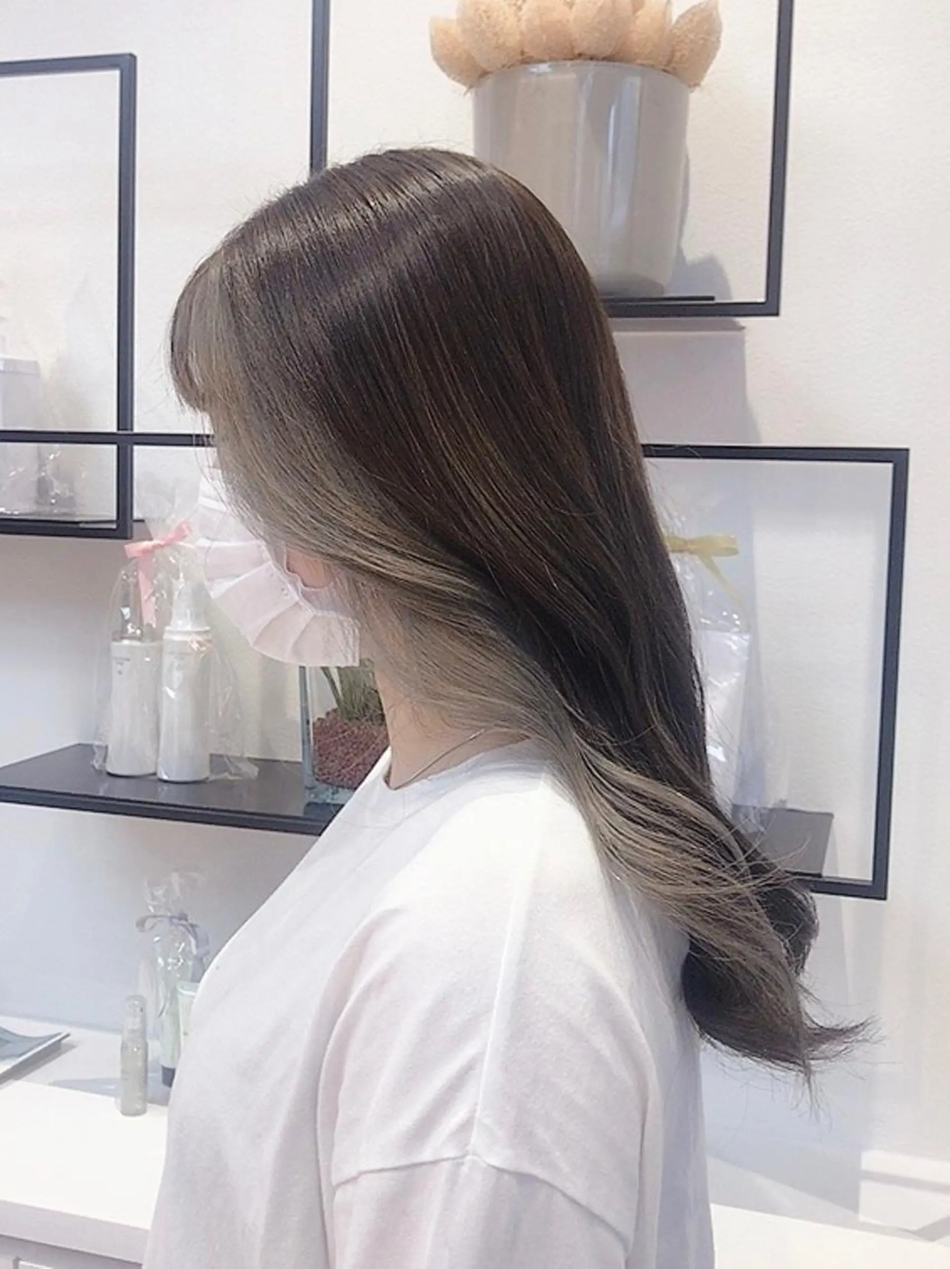 ロング カラー ミストバング  フェイスフレーミング インナーカラー 髙橋 かすみのヘアスタイル