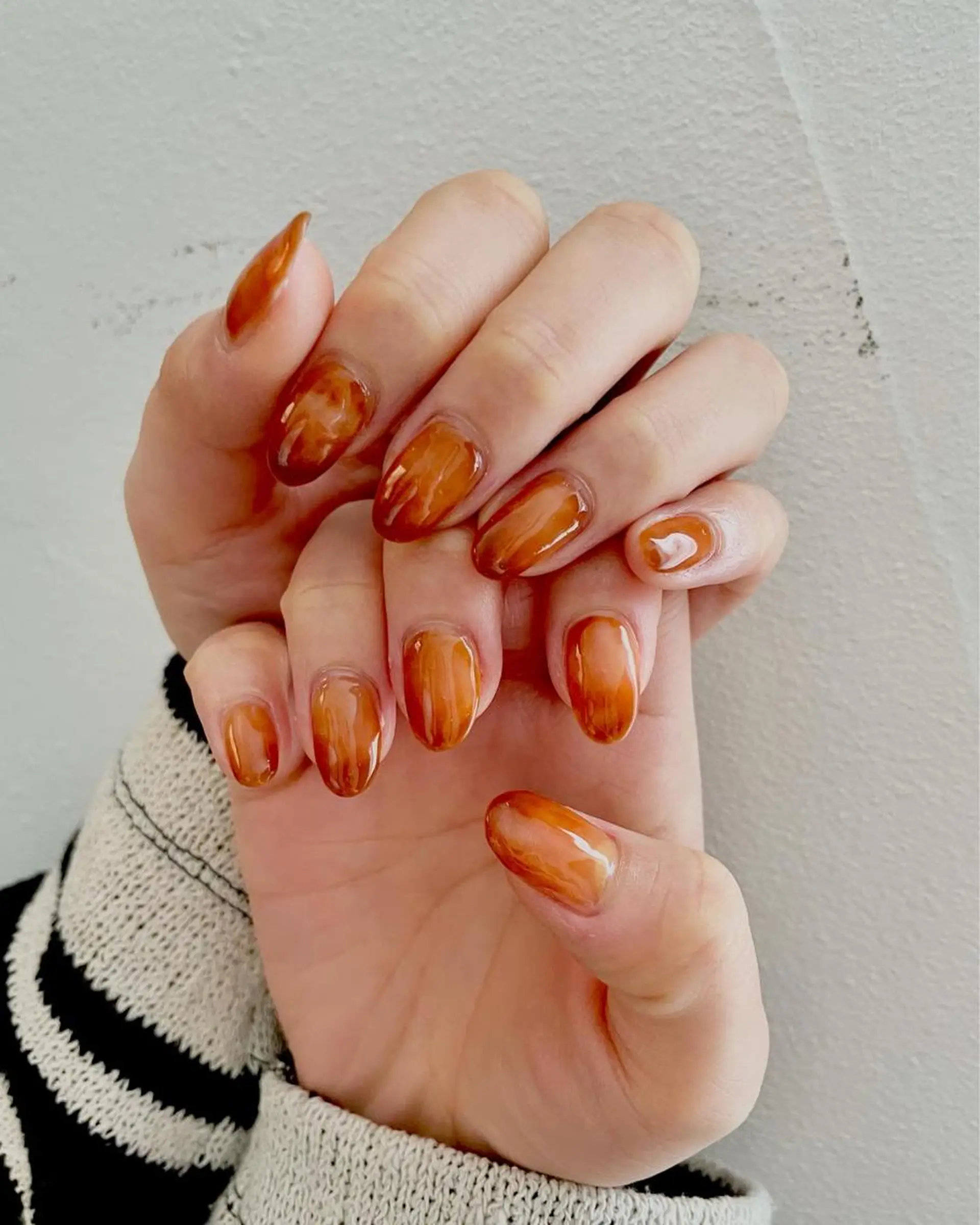 ネイル ブラウン クリアネイル ジェルネイル 韓国ネイル ニュアンスネイル 甲府市徳行 🧸prunelleのネイルデザイン