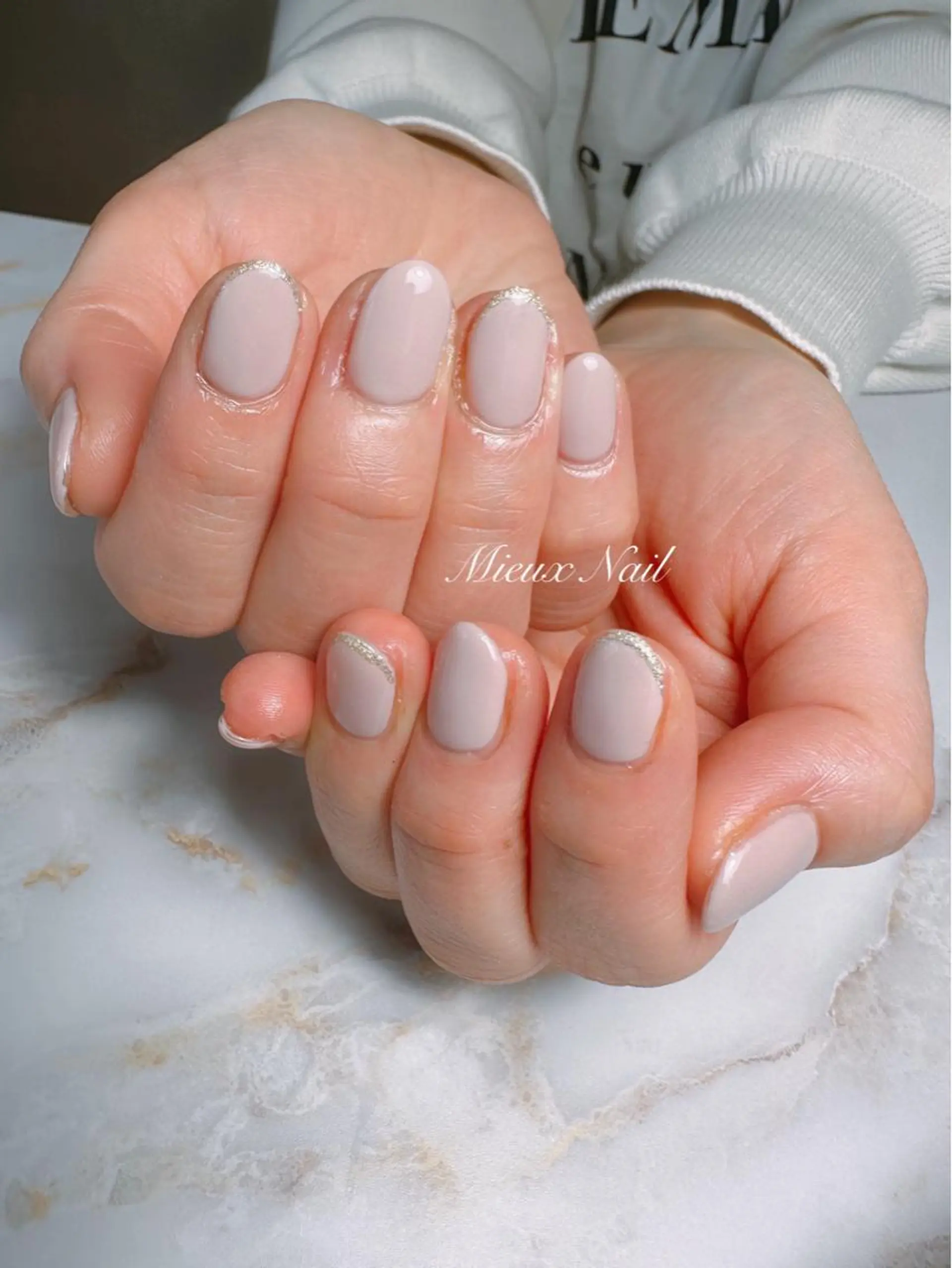 ネイル ブルー オフィスネイル ワンカラーネイル ピンク ピンクベージュ ハンドネイル 市川 麻衣子のネイルデザイン