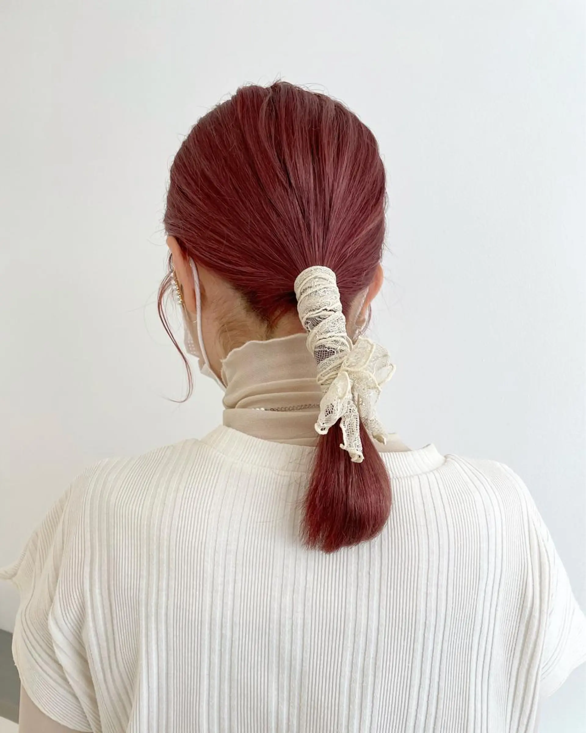ミディアム カラー ヘアアレンジ カシス ピンクカラー ヘアカラー トリートメント ボブ×柔らかいカラー 🌷misaki𓍼のヘアスタイル