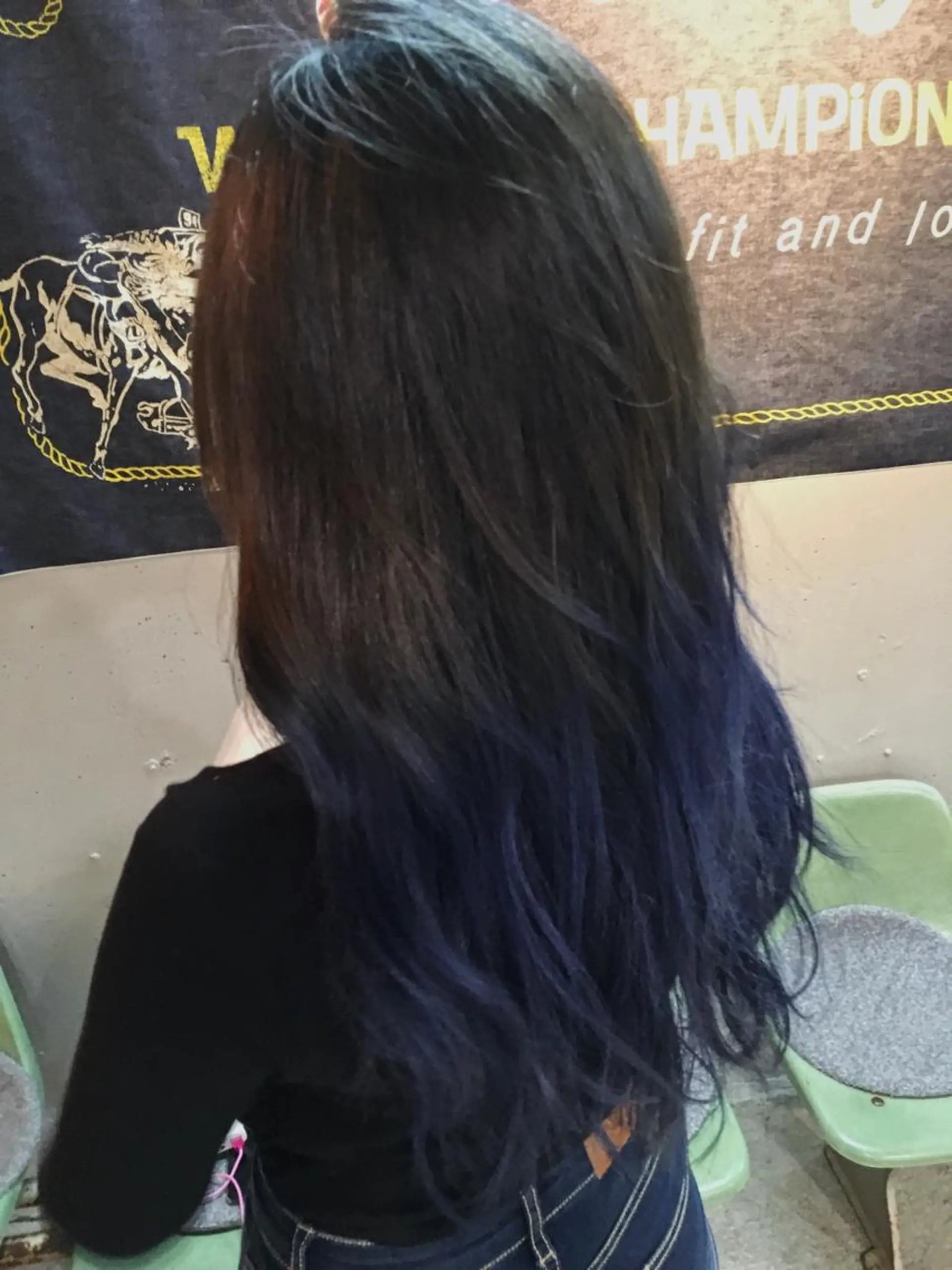 ロング カラー ブルーカラー グラデーションカラー ネイビーカラー 代表 中島貴志のヘアスタイル