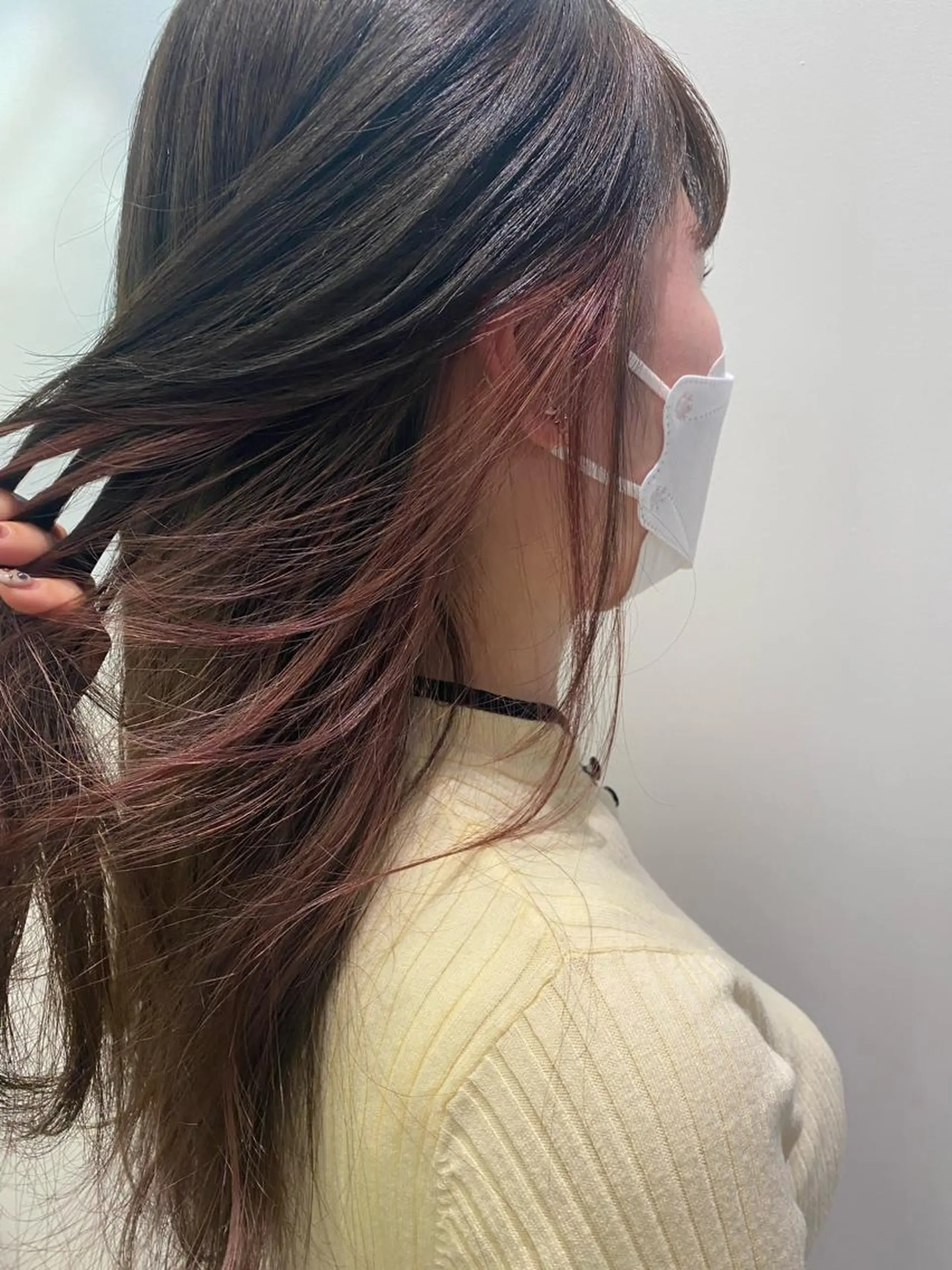 セミロング カラー ベージュカラー イヤリングカラー ピンクカラー ピンクベージュ ✨透明感カラー✨ 🦖佐々木未来🦕のヘアスタイル