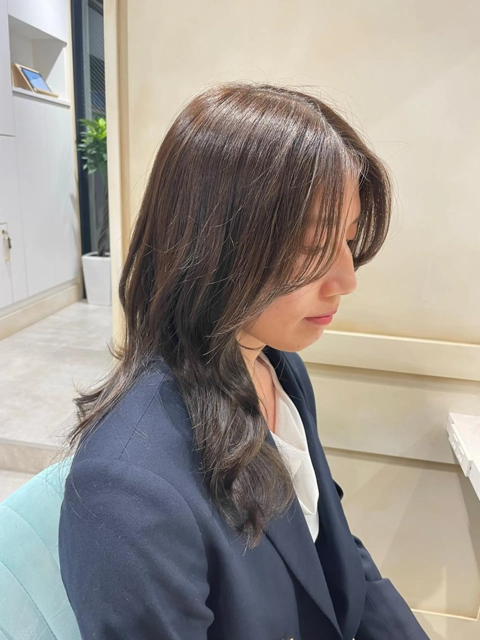 ロング カラー ベージュカラー オリーブベージュ 顔周りカット 韓国風ヘア レイヤーカット 🌷ピンク/韓国風 暖色カラー ゆい🌷のヘアスタイル