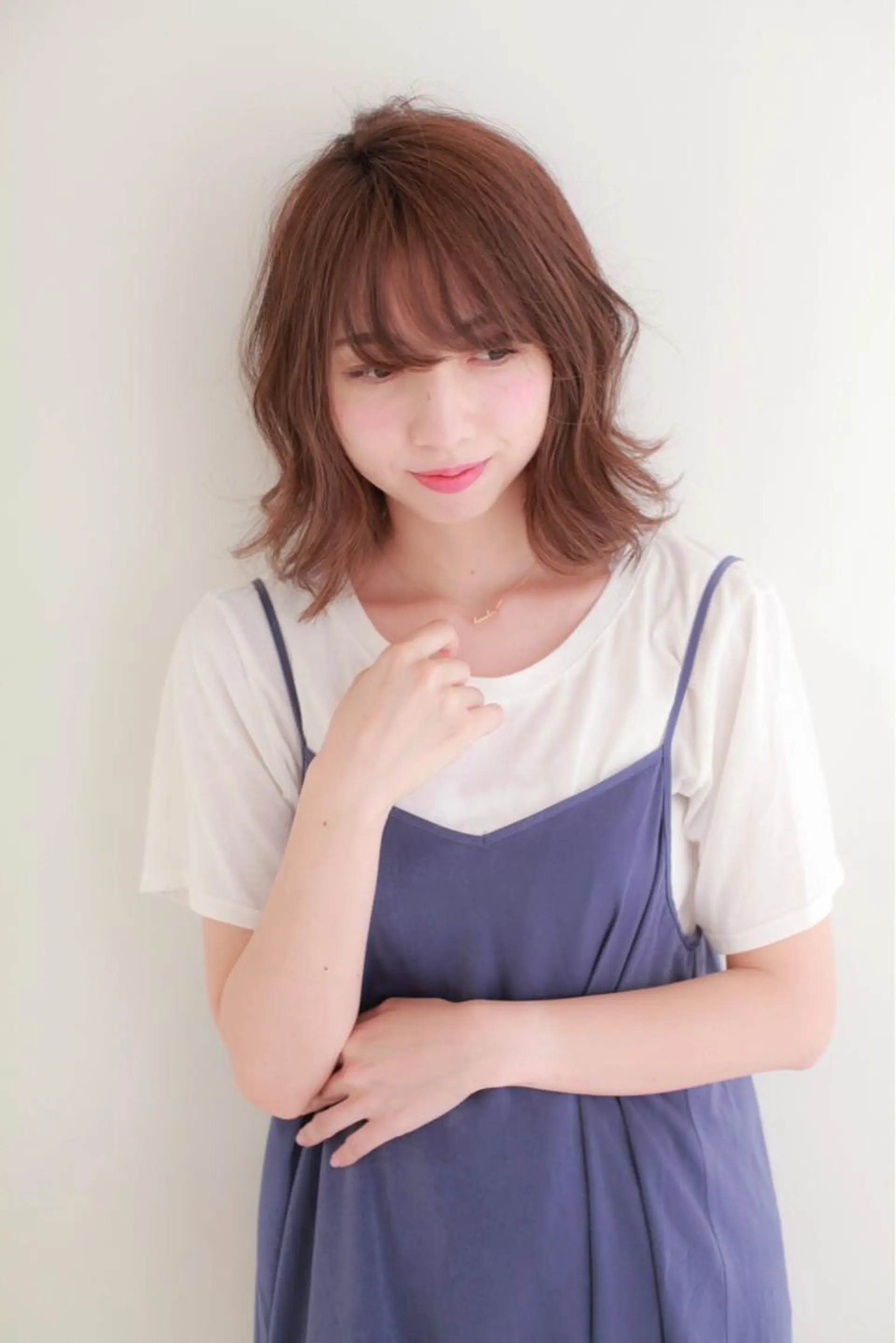 ミディアム ヘアカラー トリートメント 髪質改善\酸熱TR カット【店長】のヘアスタイル