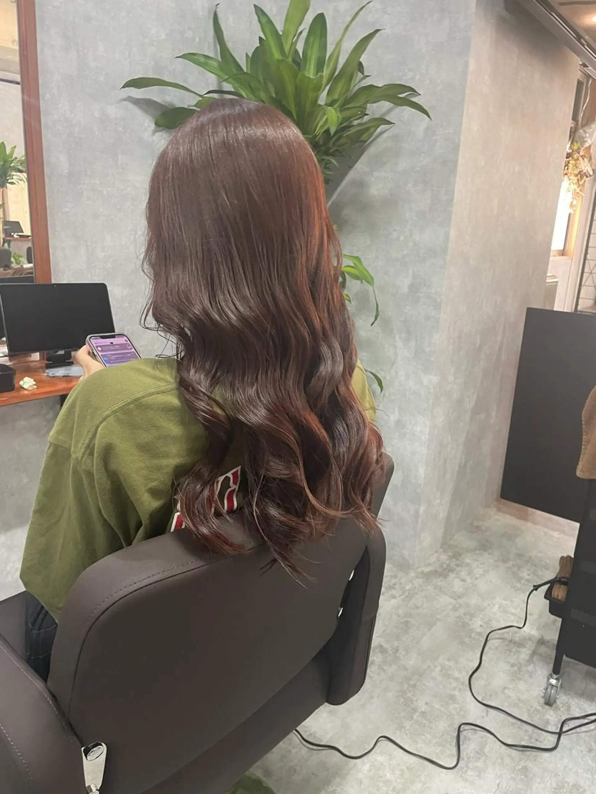 ロング アッシュ 韓国風カラー ボブ ハイライト 韓国風ヘア andKおもろまち店 艶ダブルカラー✨のヘアスタイル