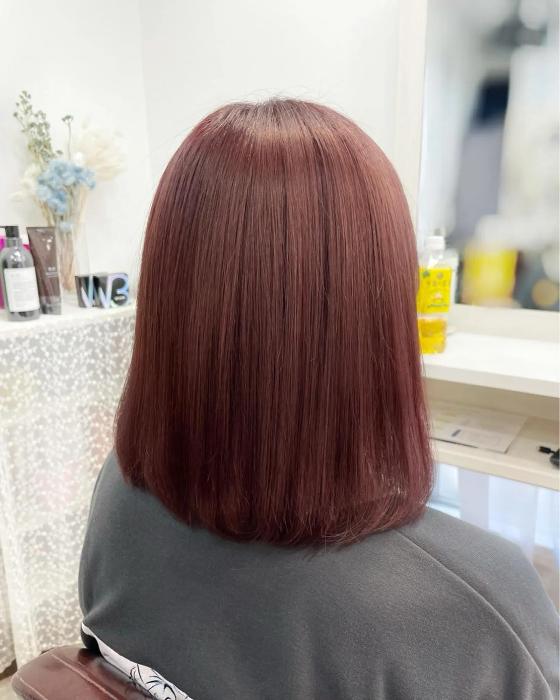 ミディアム カラー ダブルカラー トリートメント 韓国ヘア🤍髪質改善 🇰🇷AKANEのヘアスタイル