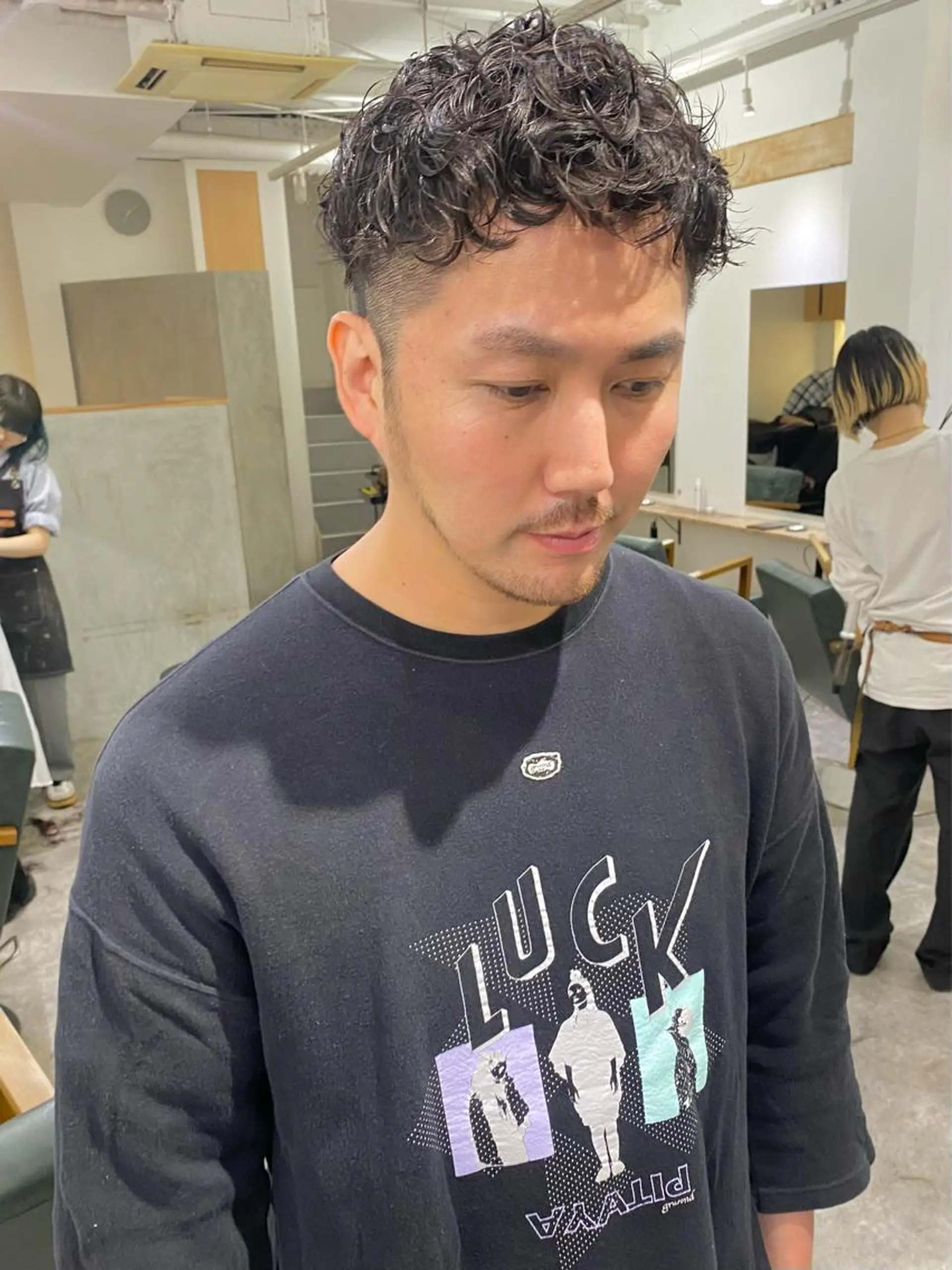 ショート パーマ メンズ 森貴裕/ベージュ/ パーマ/オリーブのヘアスタイル