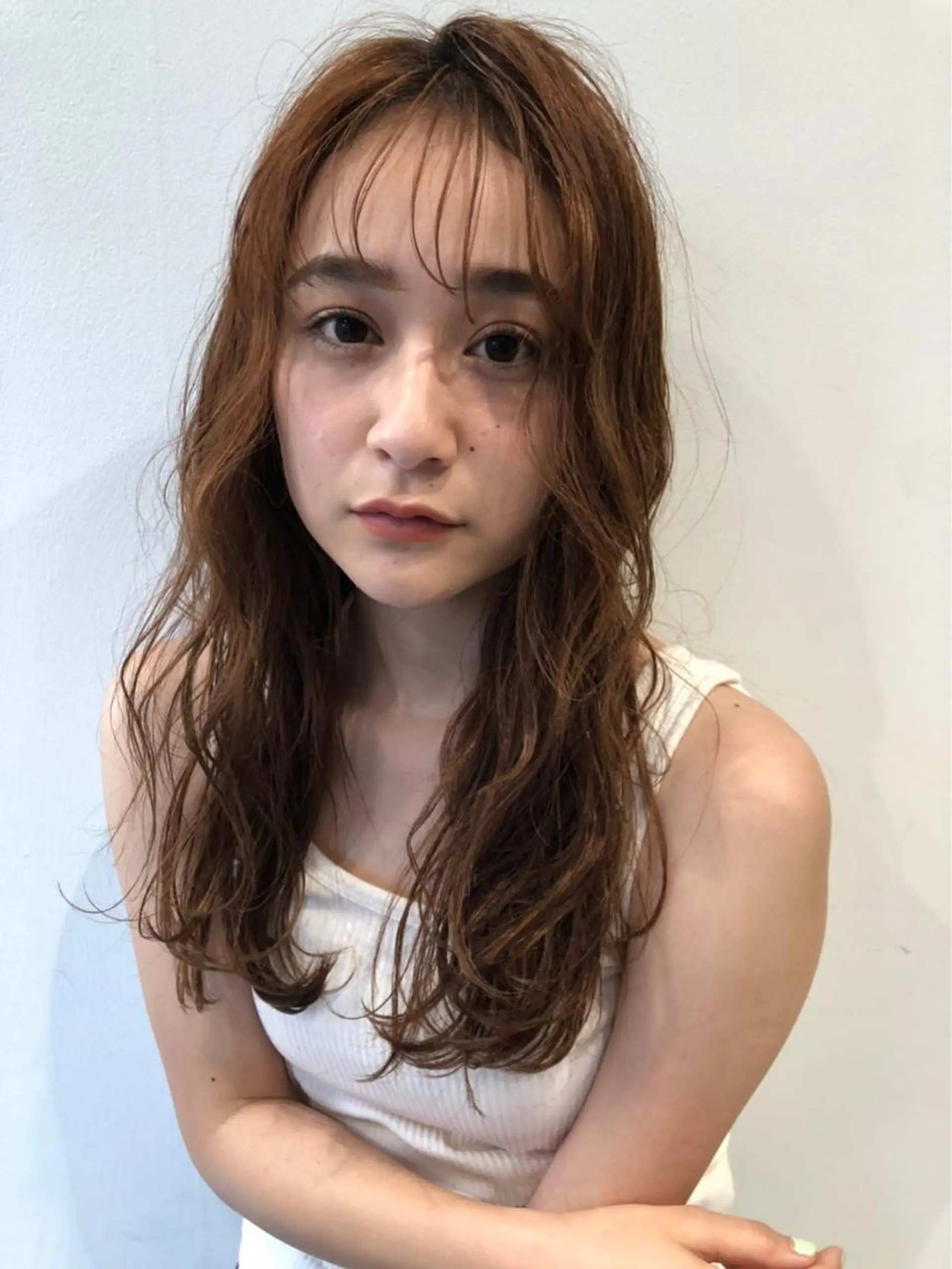 ロング パーマ nishido ハイライト/パーマのヘアスタイル