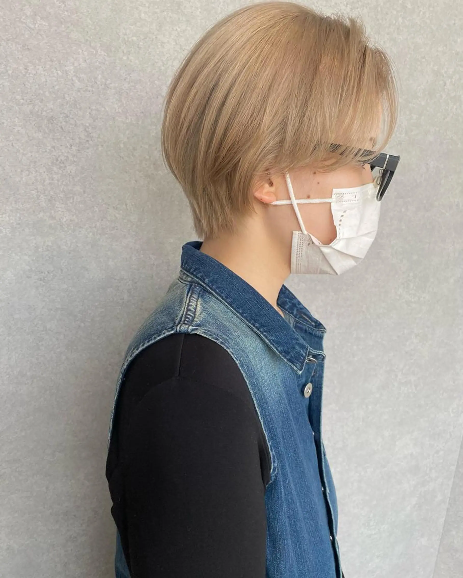 ショート カラー パーマ メンズ キッズ マツエク・マツパ メンズブリーチ ベージュカラー ブリーチ 山本 銘子のヘアスタイル