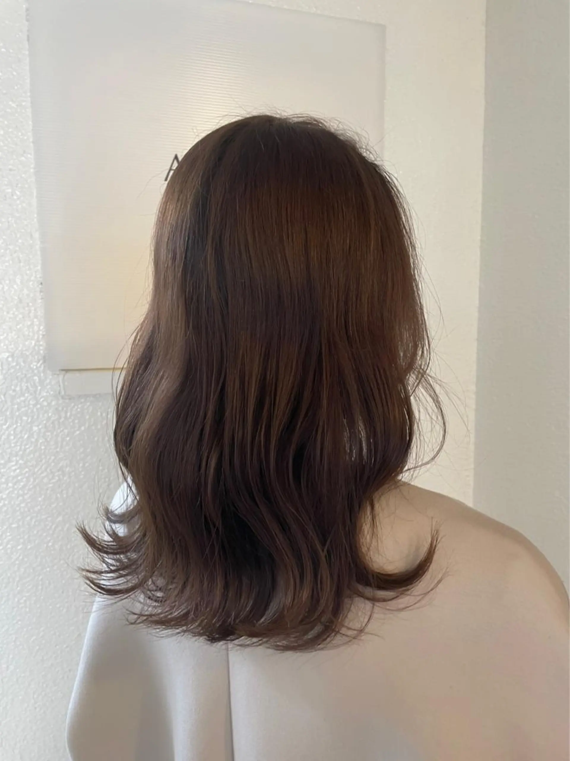 ミディアム カラー ベージュカラー オリーブベージュ スガハラ アンナのヘアスタイル