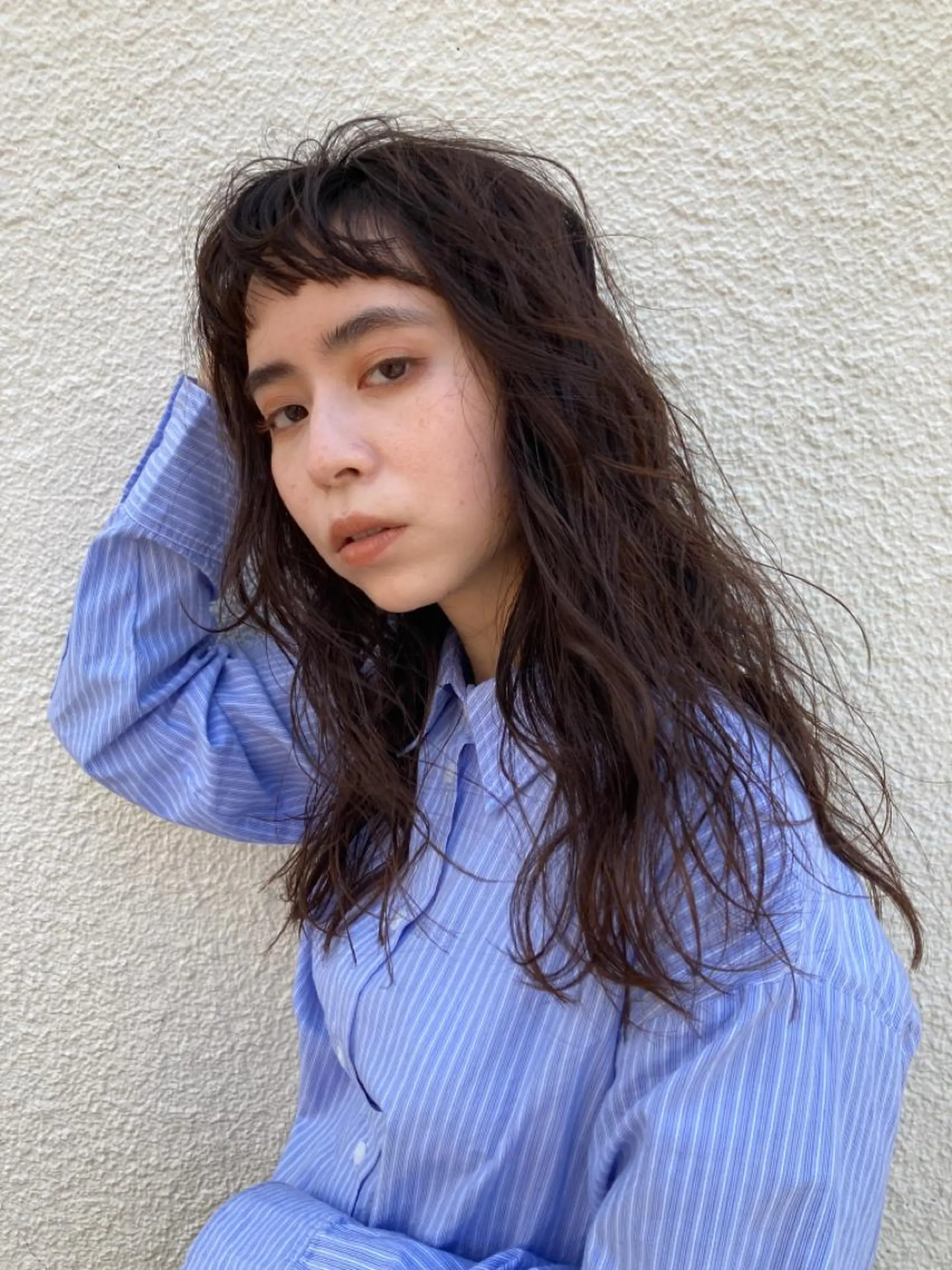 セミロング セミロングパーマ くせ毛 レイヤーカット カット パーマ トリートメント 新井 広樹のヘアスタイル