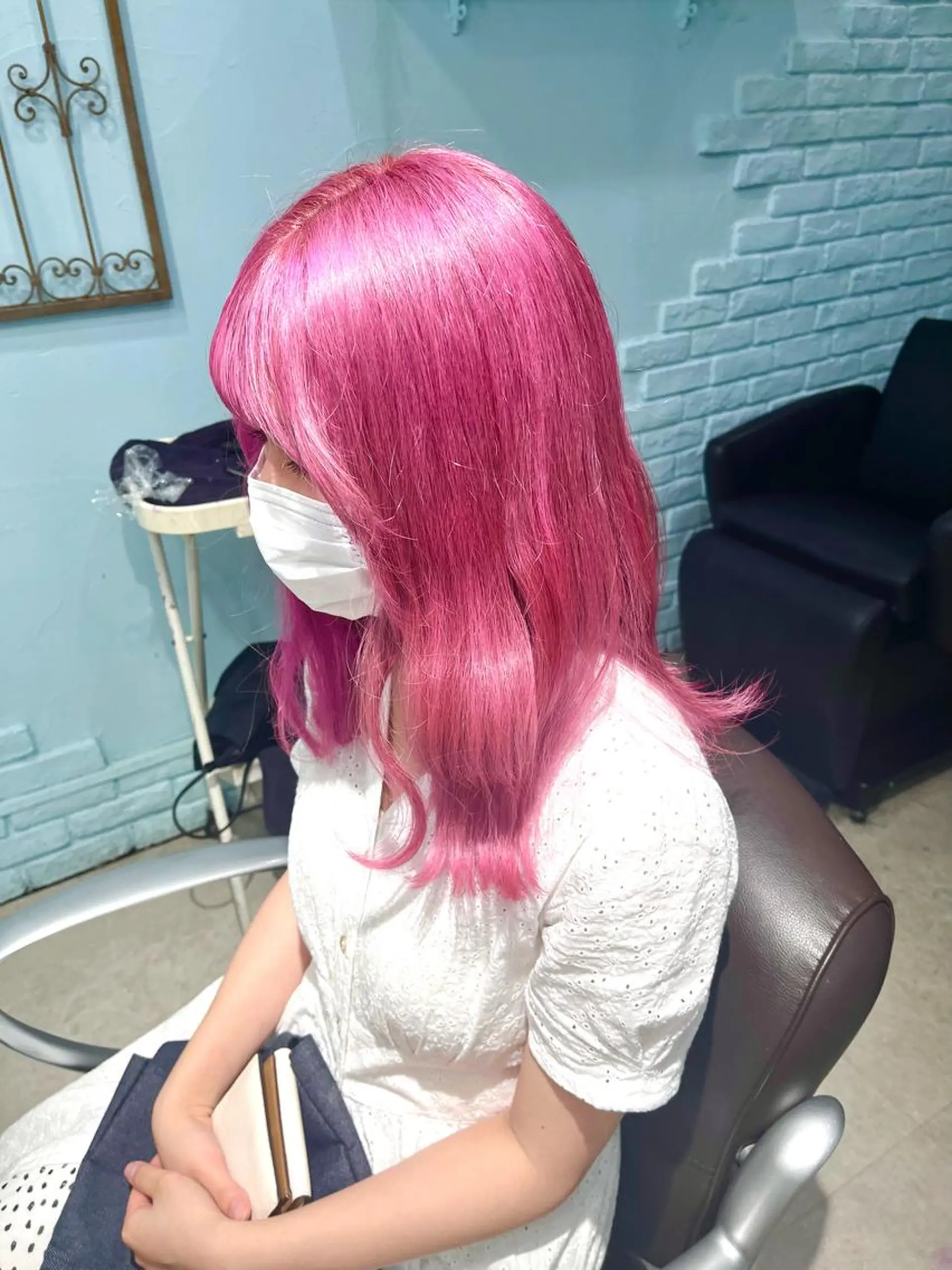 セミロング カラー ヘアアレンジ ヘアカラー トリートメント ヘアセット 🩶【推しハイトーン 】yuzu🩶のヘアスタイル