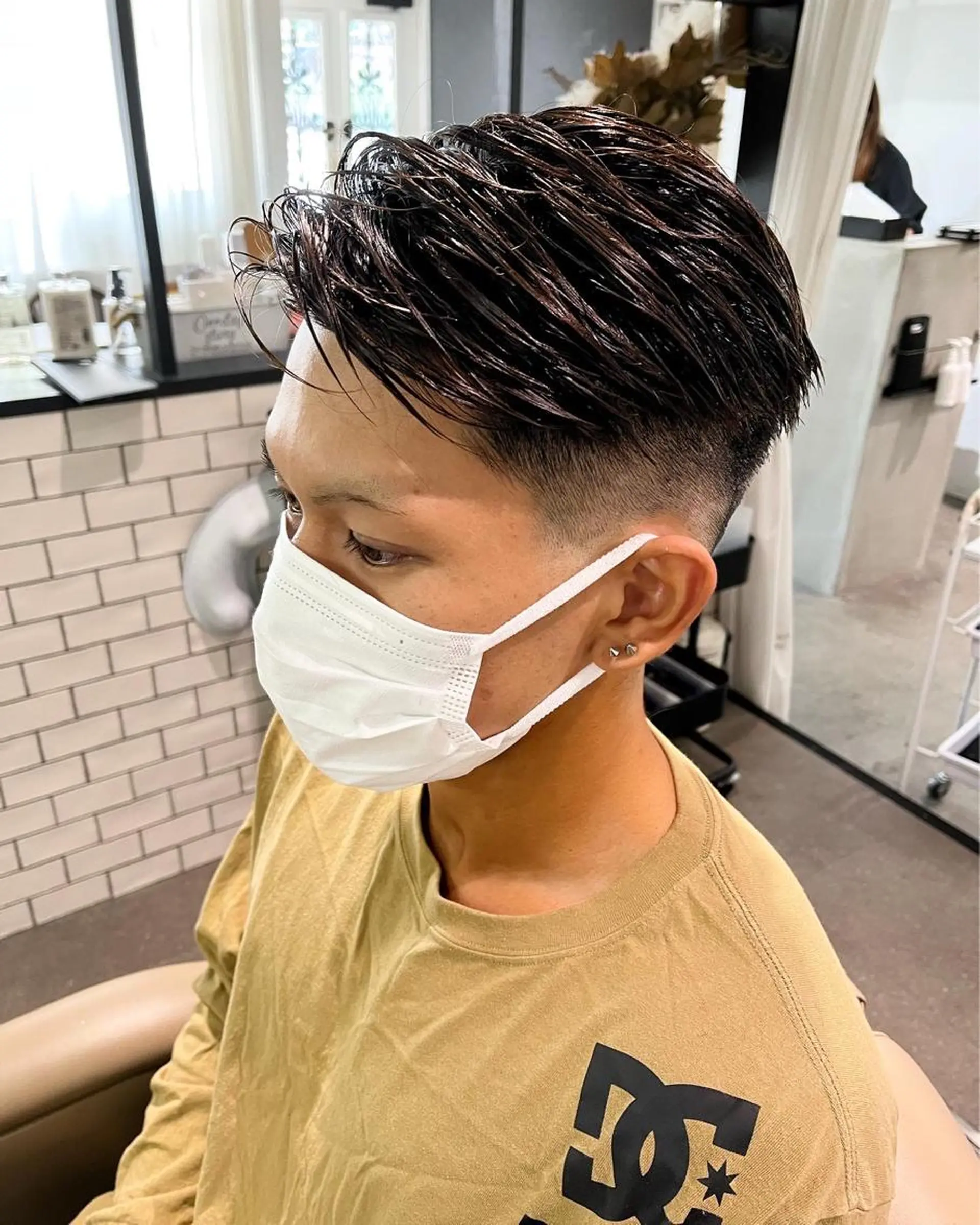 ショート パーマ メンズ アイブロウ フェードカット 京都駅メンズカット/ パーマ/Keigoのヘアスタイル