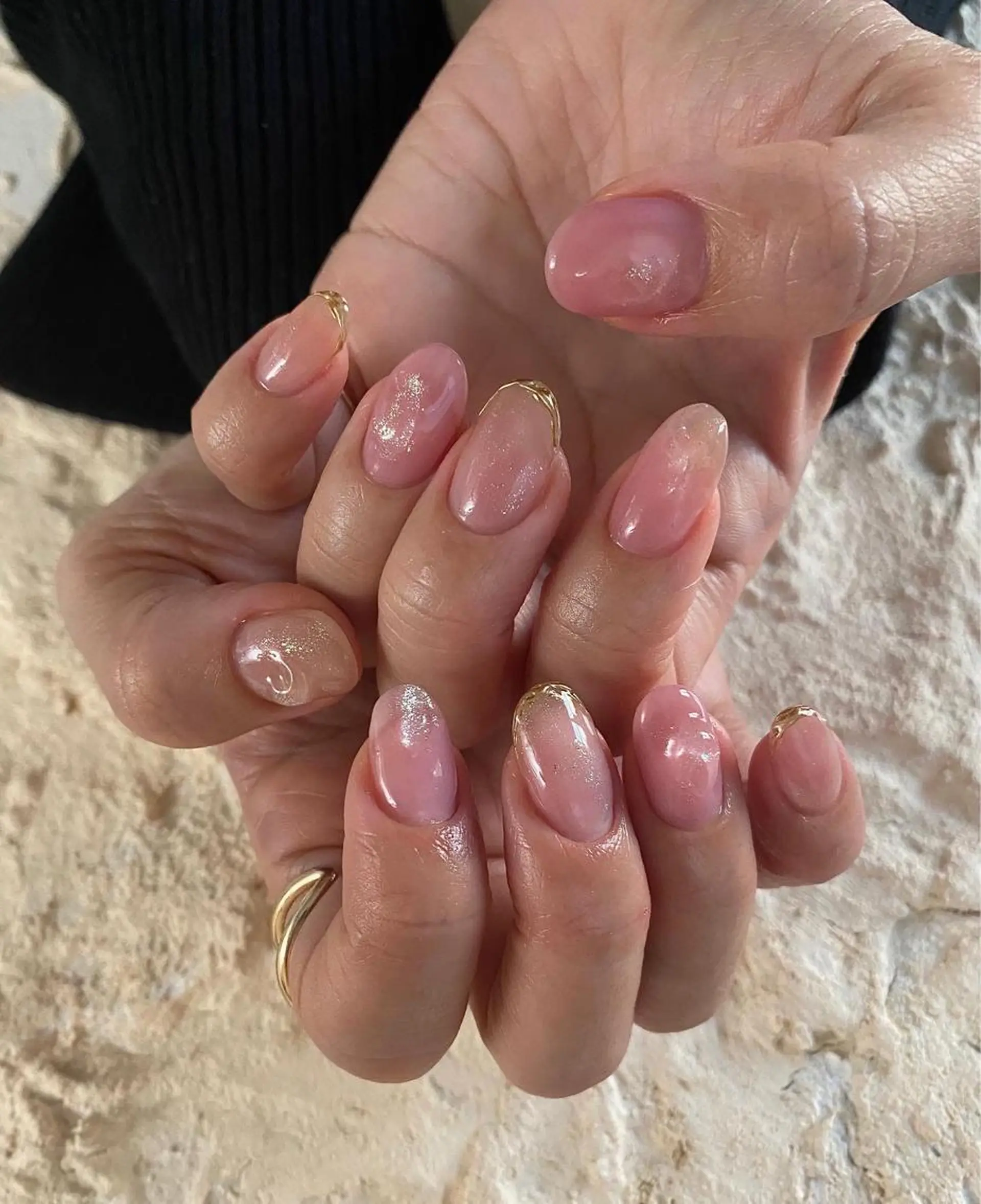 ネイル ニュアンスネイル ピンク シンプルネイル 冬ネイル ハンドネイル and M. nailのネイルデザイン