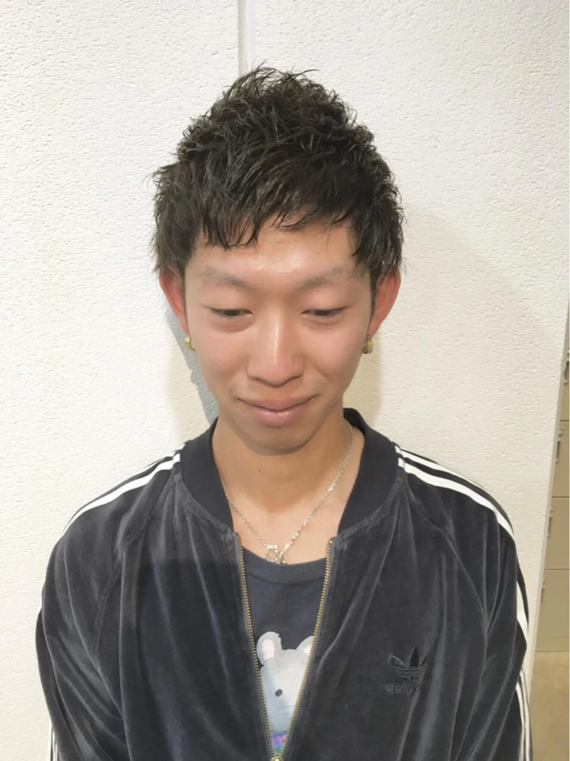 ショート カラー パーマ メンズ Lolonois池田 代表 鍜治本颯太のヘアスタイル