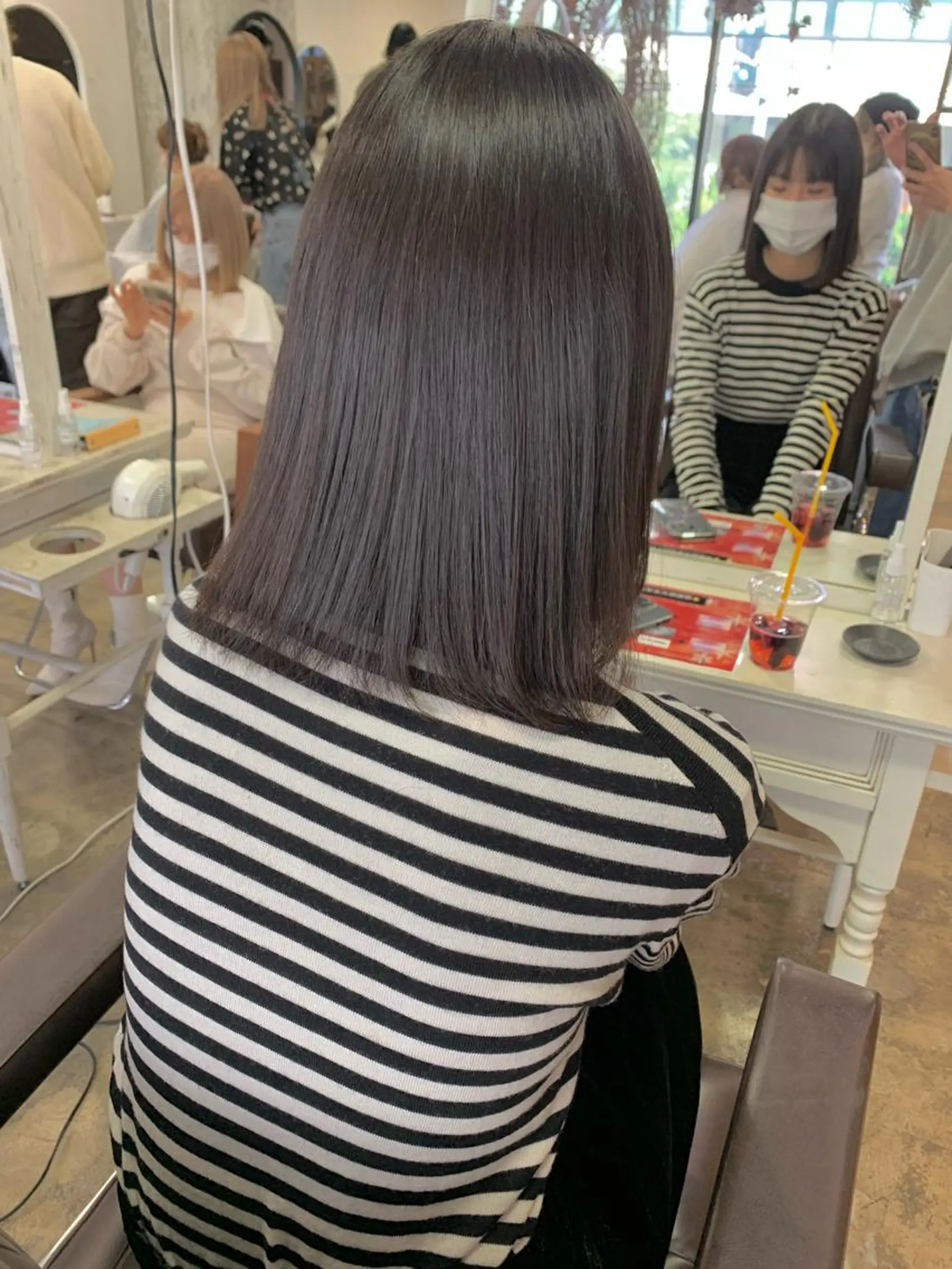 ミディアム カット 縮毛矯正 トリートメント Pia/KIRIA /福岡美容室のヘアスタイル