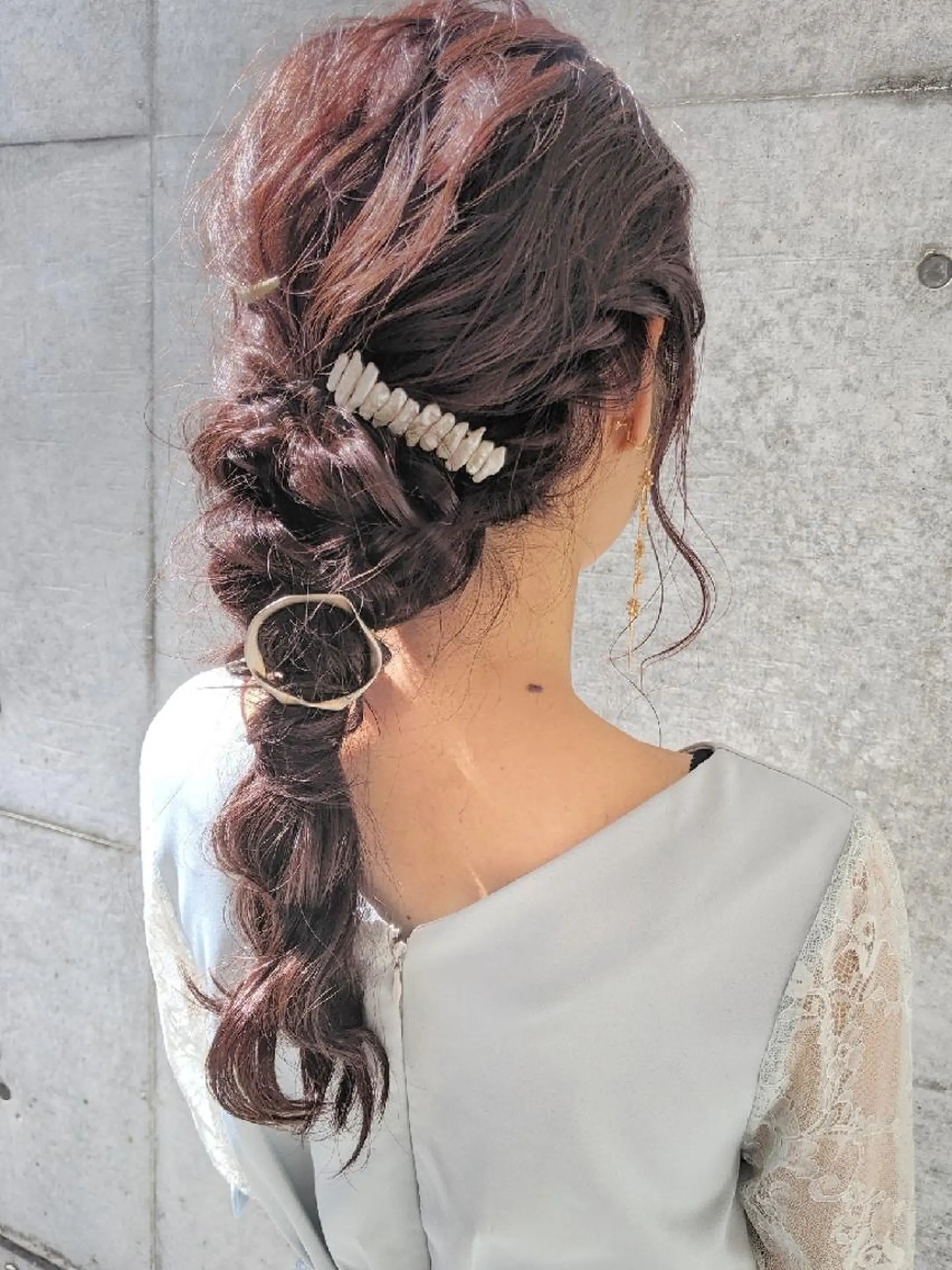 ロング ヘアアレンジ カラー 結婚式・ブライダル ヘアカラー 縮毛矯正 トリートメント mowen RUIのヘアスタイル